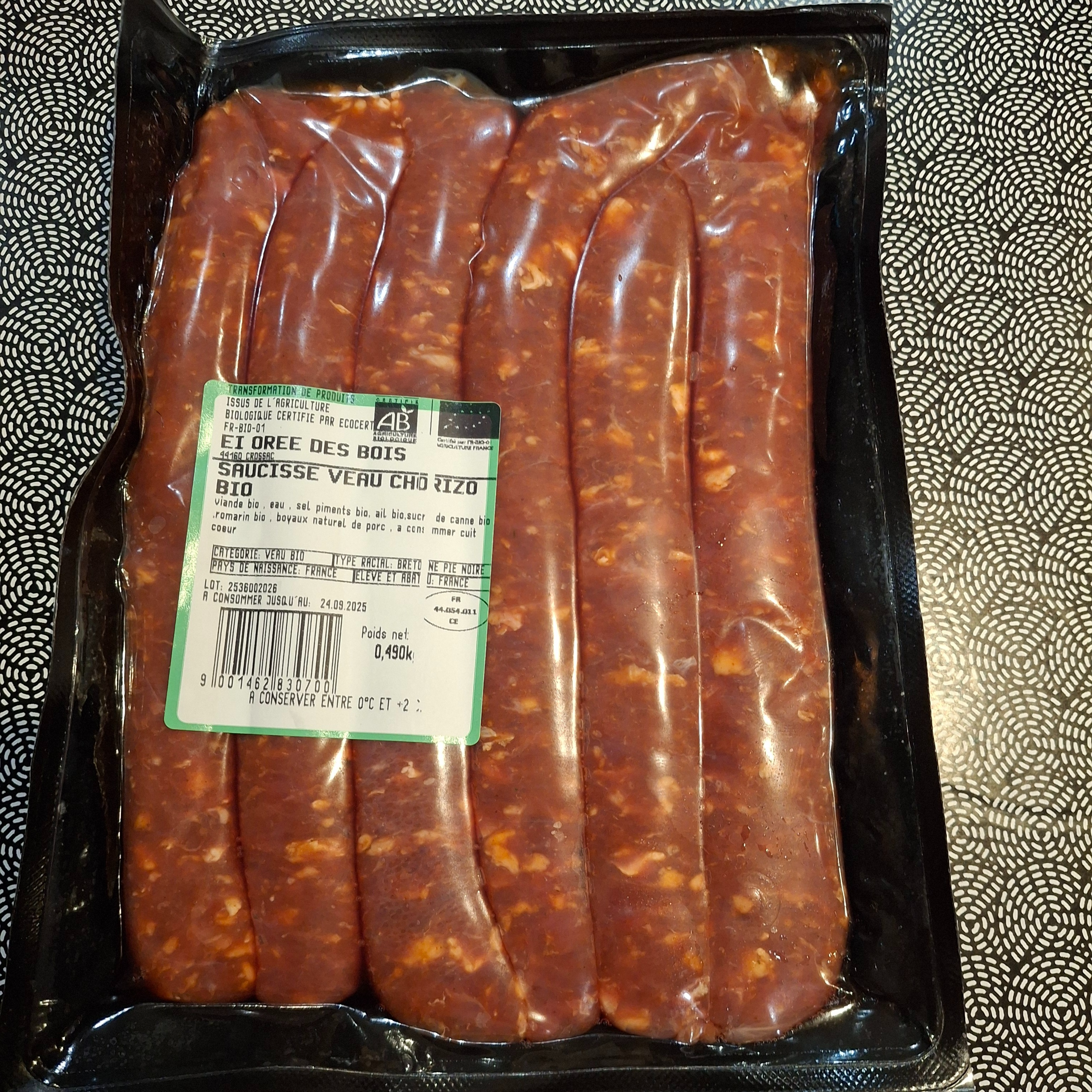 Saucisse de veau Bio au chorizo