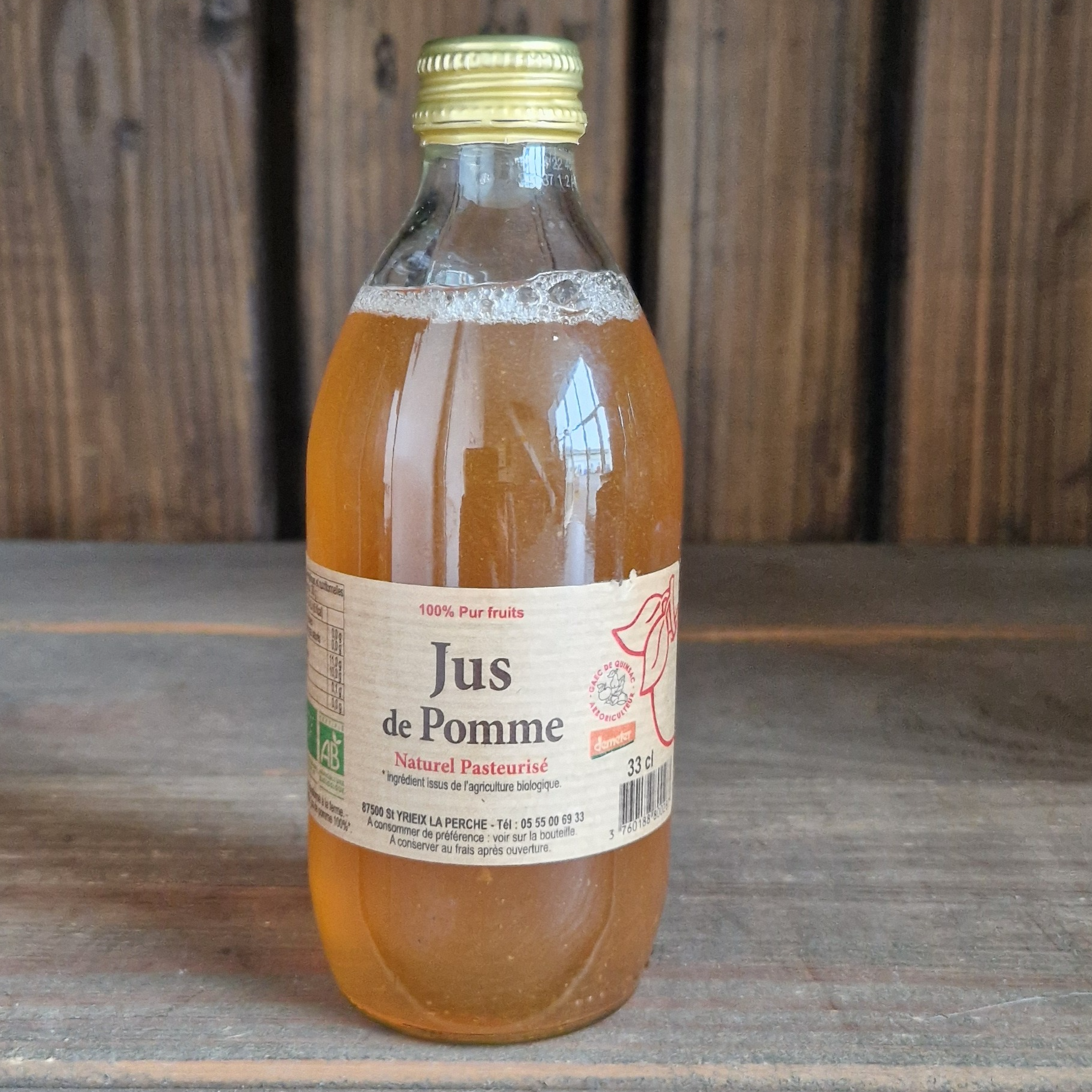 Jus de pomme 33cl Bio et demeter