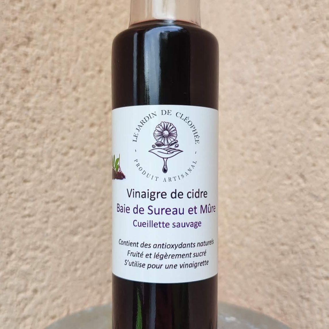 Vinaigre de cidre Baie de Sureau et Mûre - 250ml