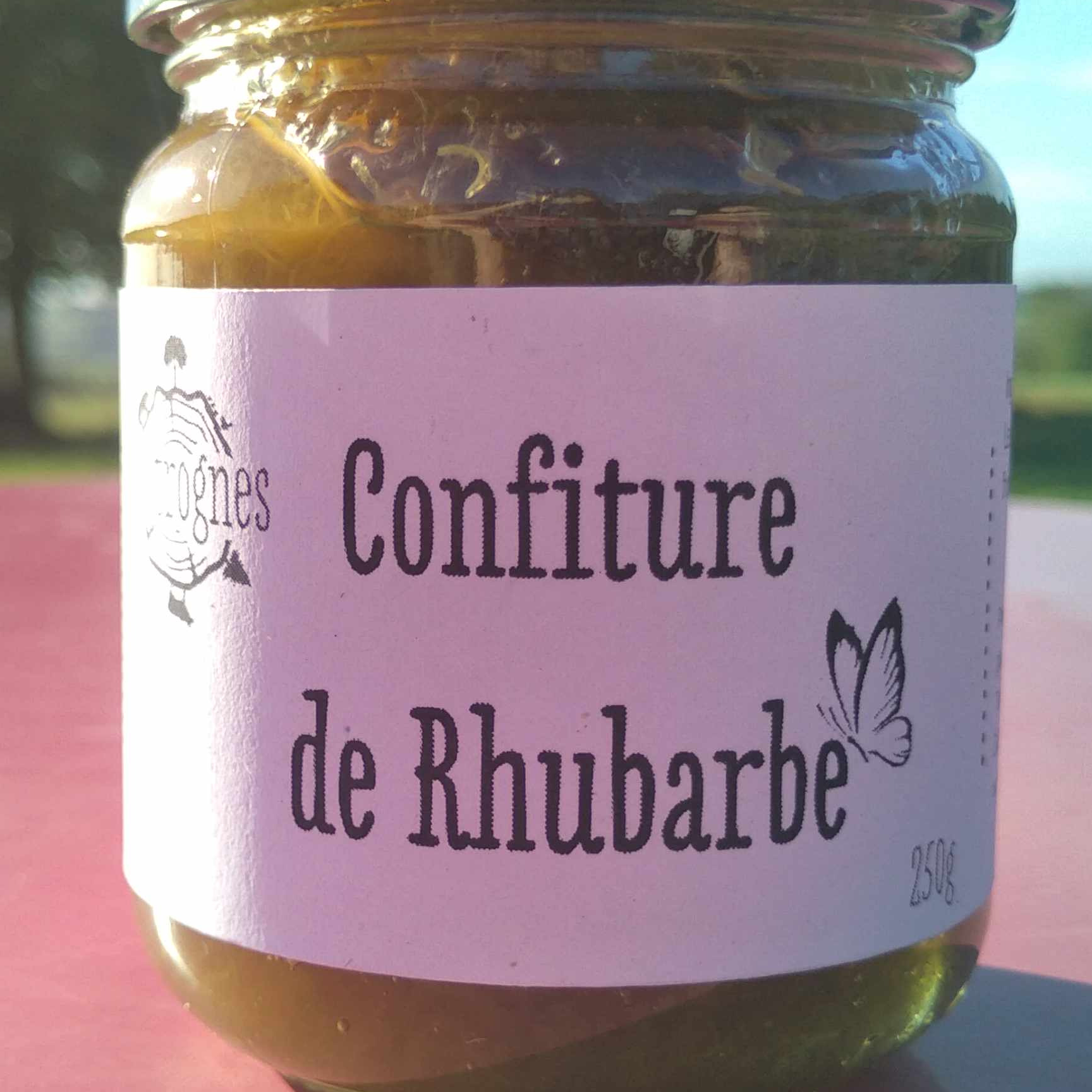 Confiture de rhubarbe bio - 250g