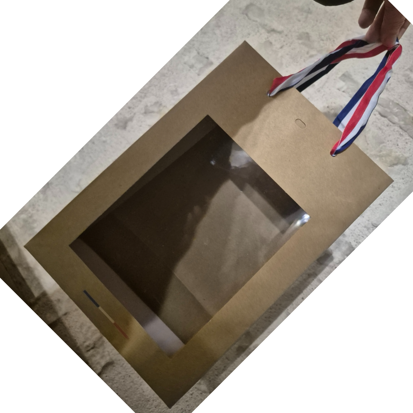 Sac kraft tricolore moyen 20x10x29cm