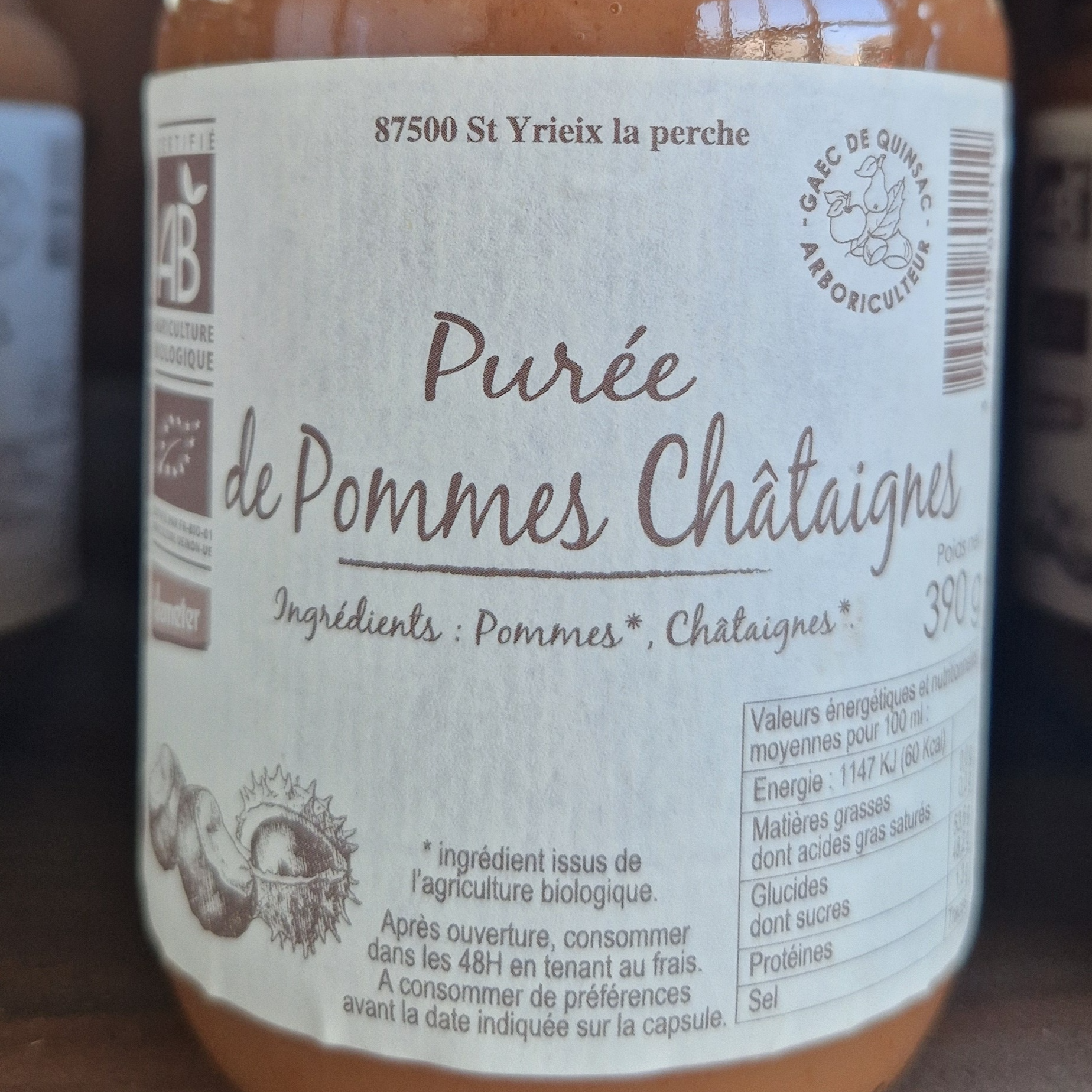 Purée de pomme/chataigne