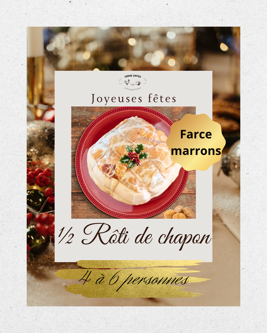 1/2 Rôti de chapon Farce aux marrons - 1750g