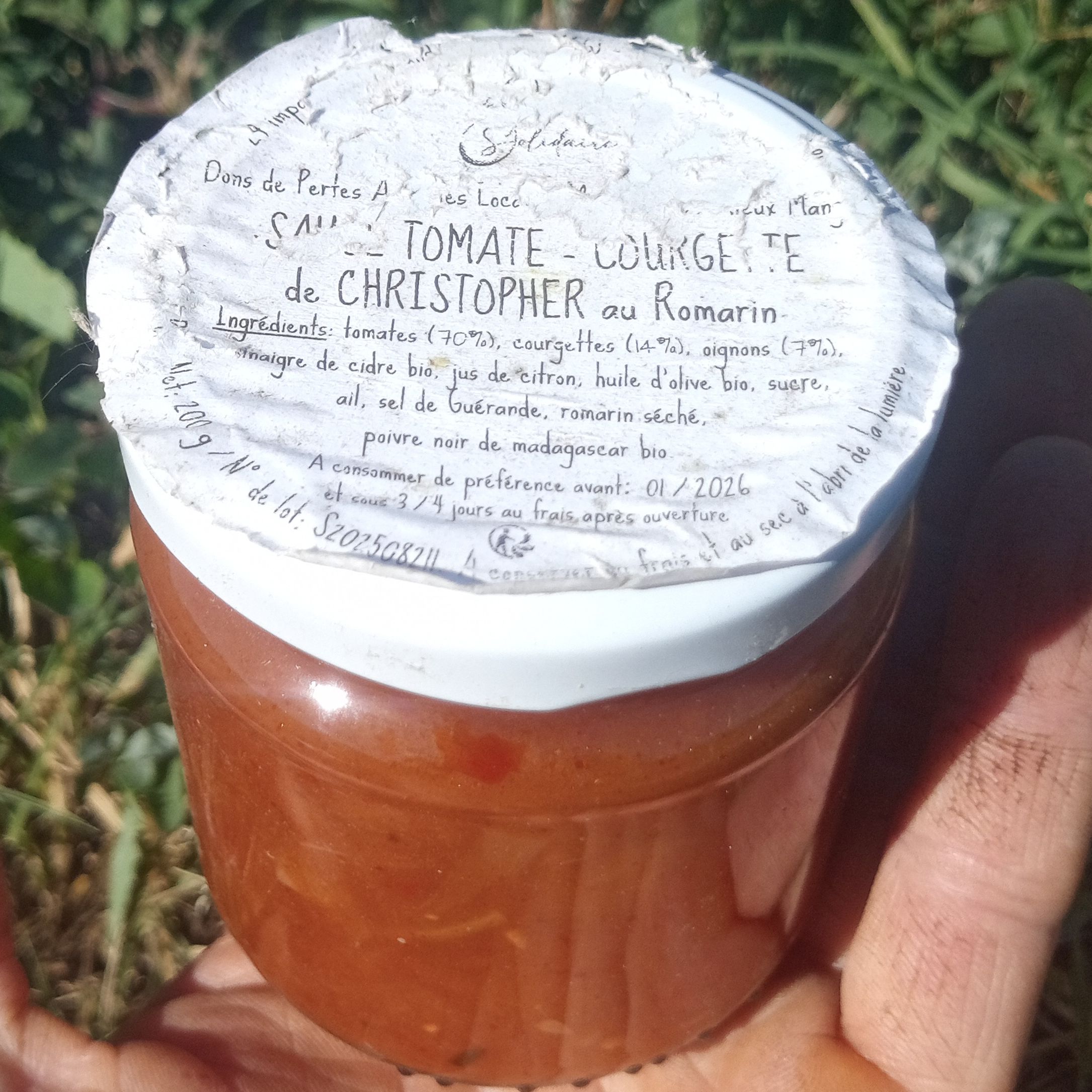 Sauce Tomate Courgette au Romarin / 200g