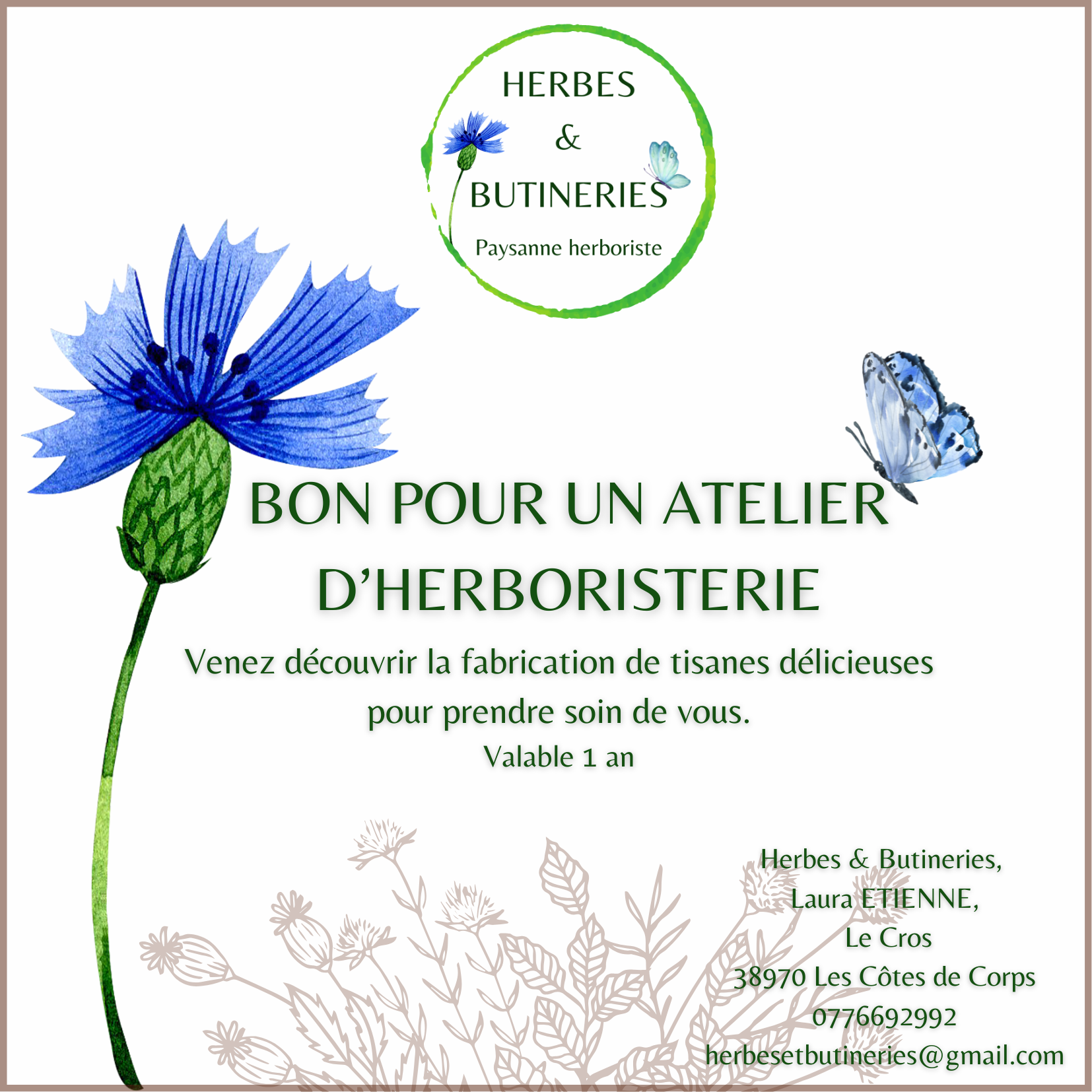 Bon Cadeau Atelier Tisane
