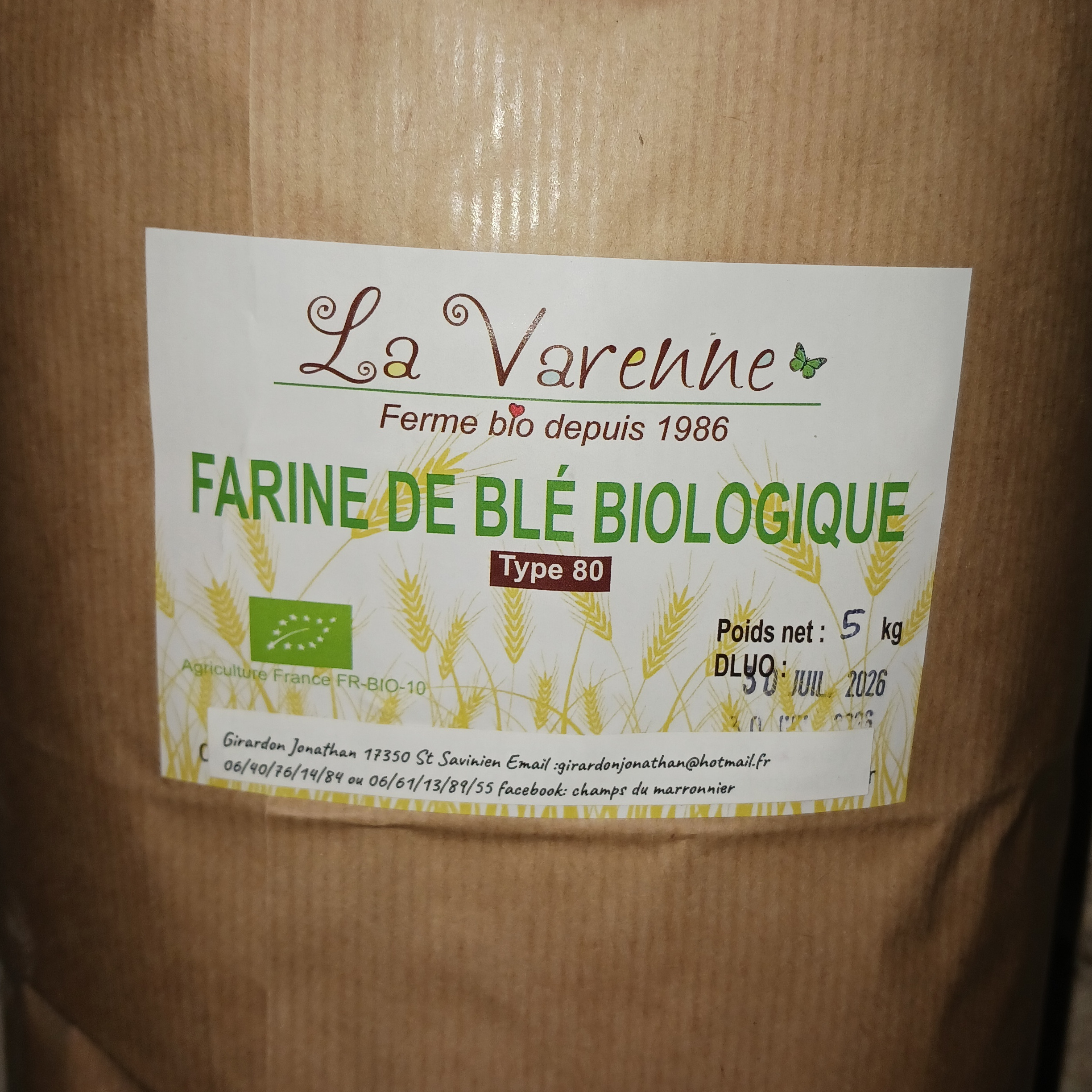 Farine de blé T80 BIO - 5kg