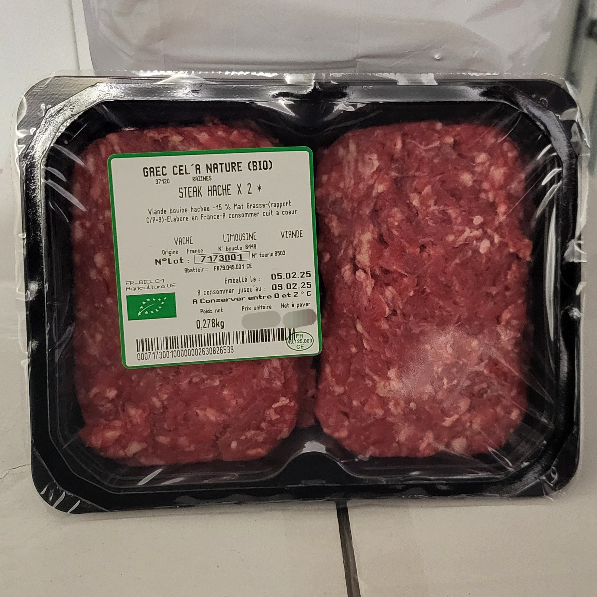 Steak haché x2 - 250g