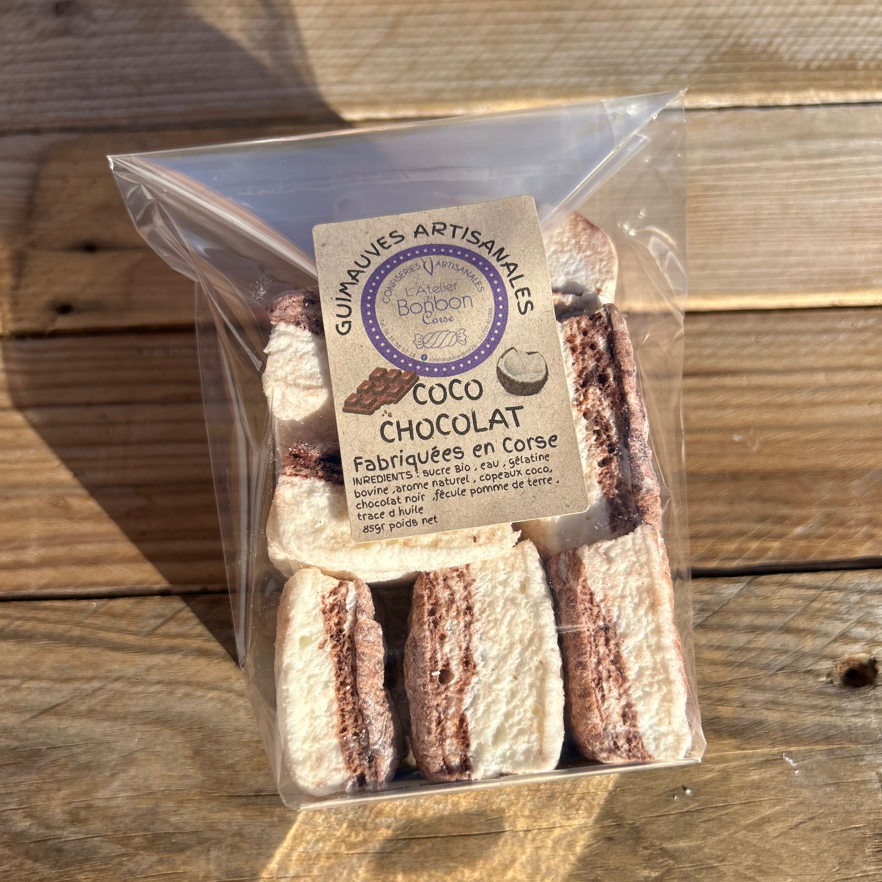 Guimauves artisanales bi-goût - Coco/Chocolat - 85g