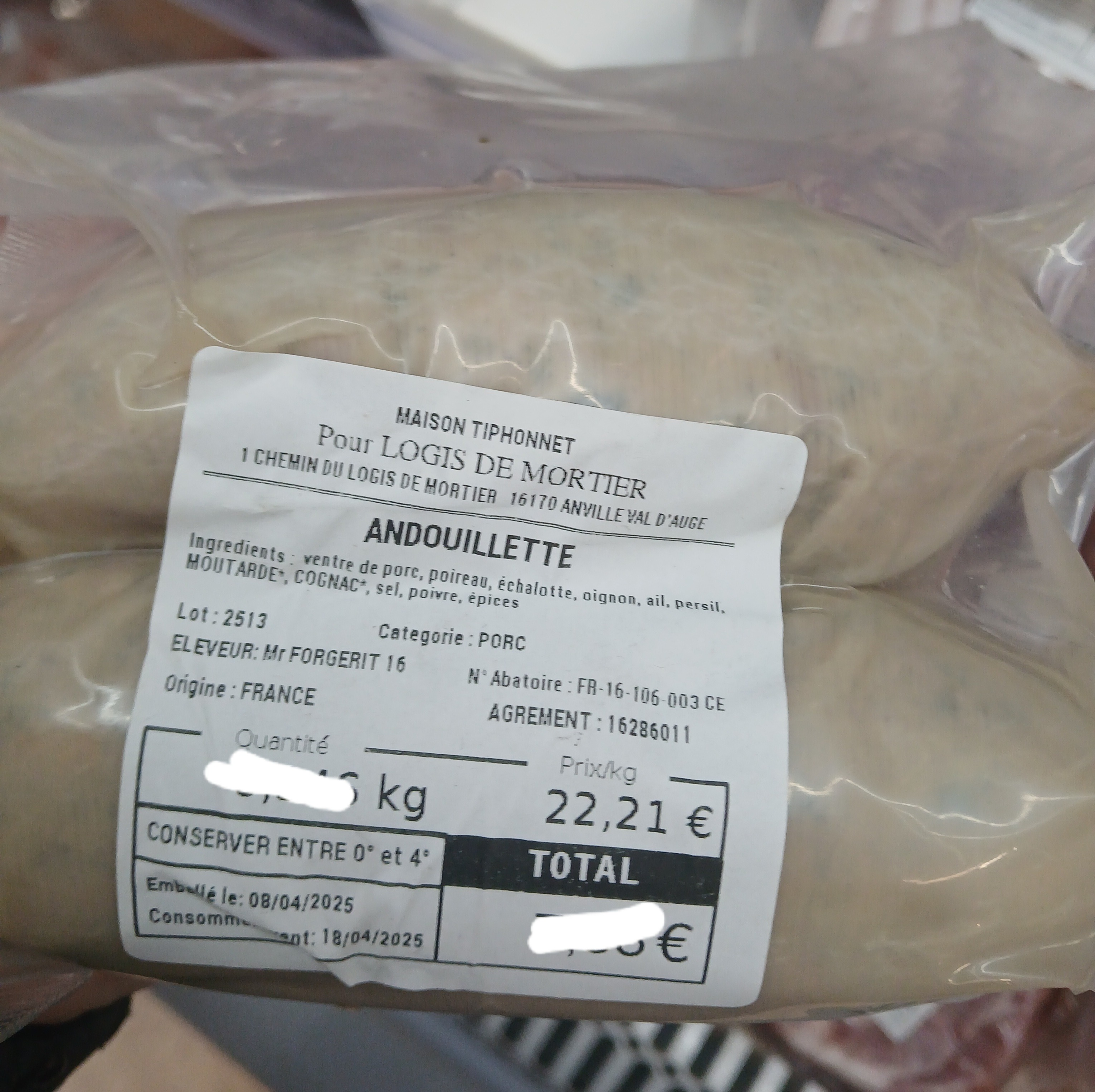 andouillette de porc (par 2) - 334g