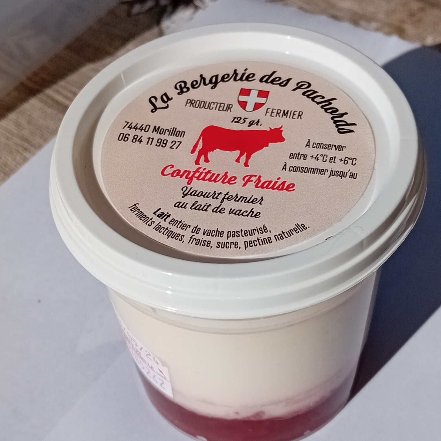 Yaourt au lait de vache fraise 🍓