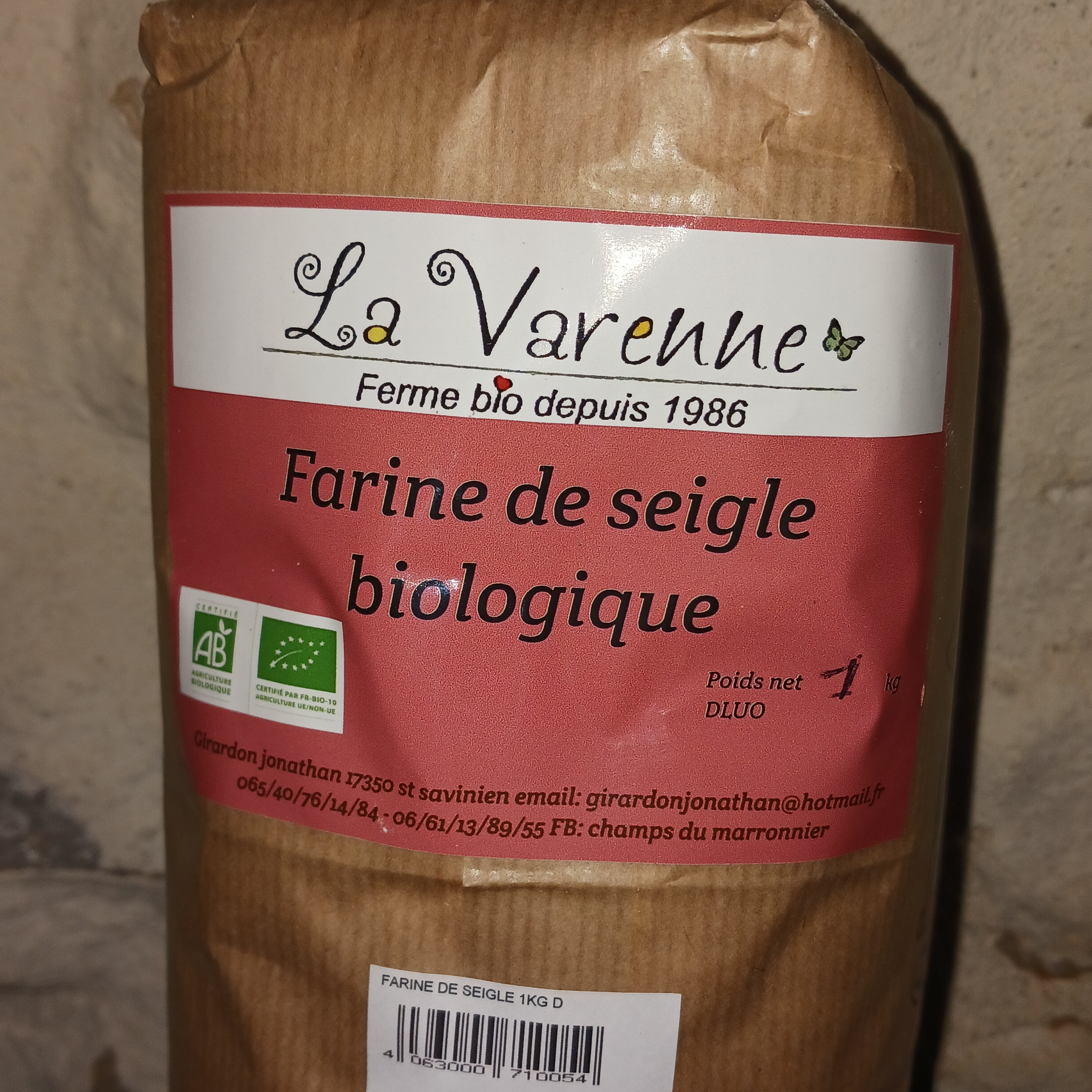 Farine de seigle BIO - 1kg
