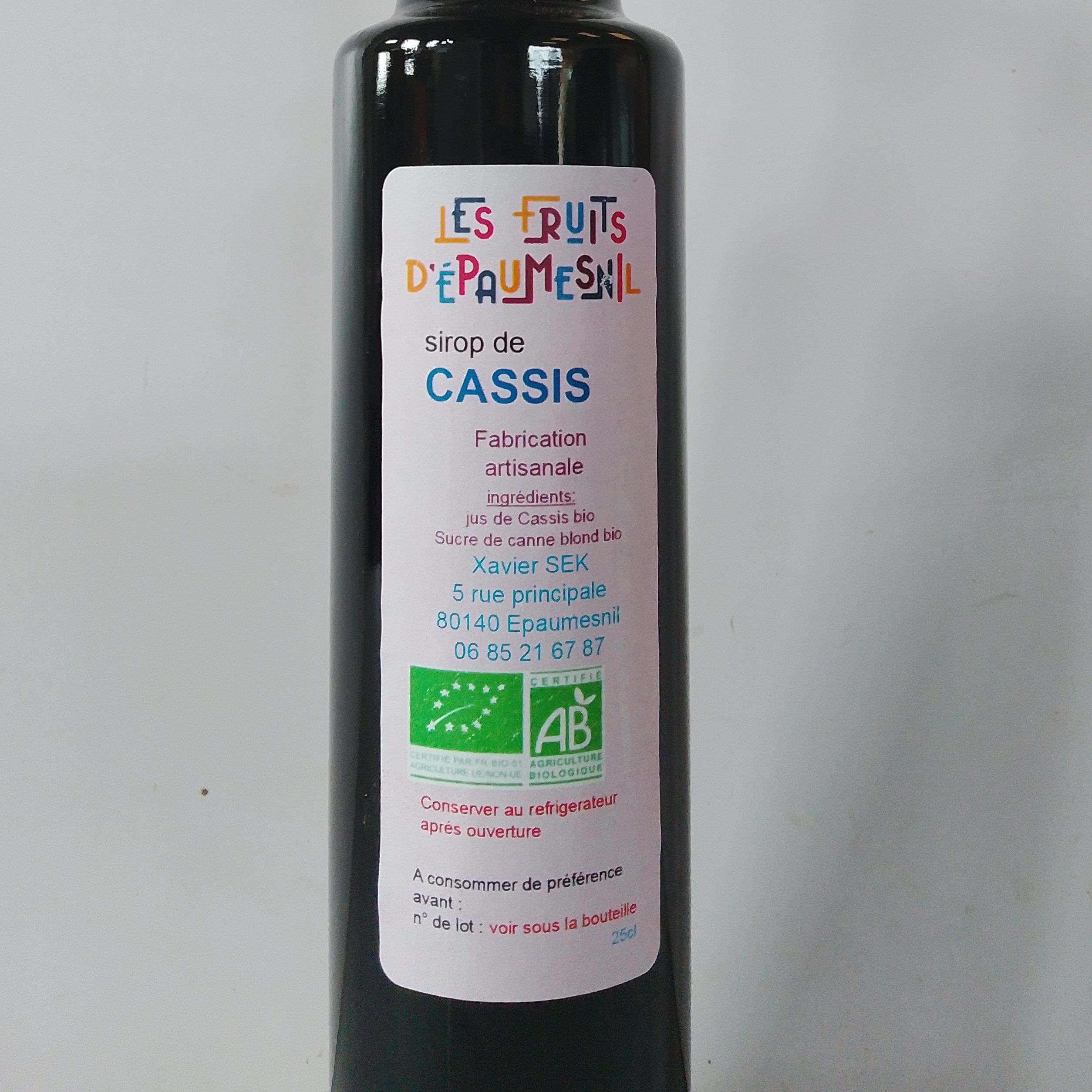 sirop de Cassis bio - 25cl
