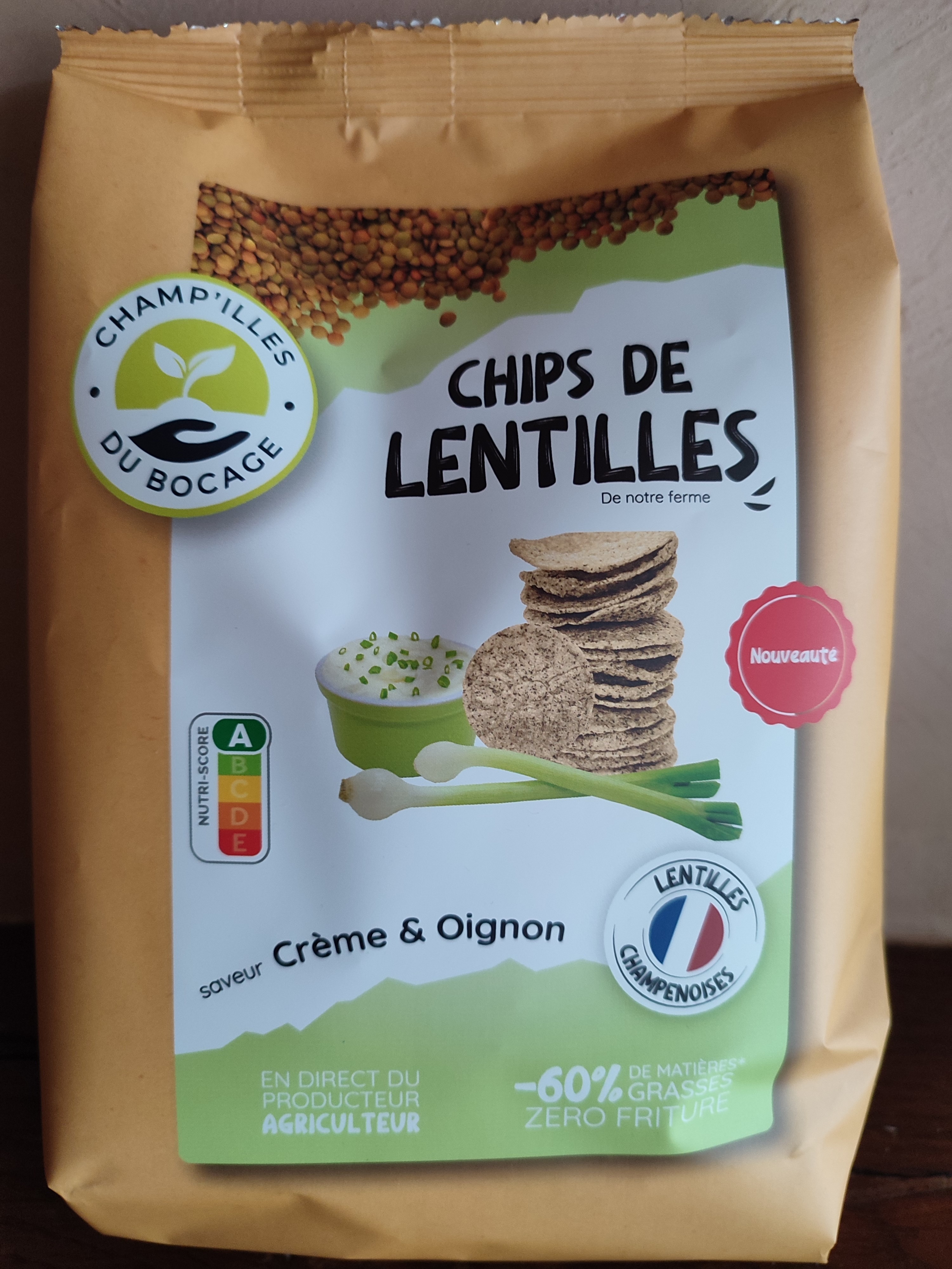 Chips de lentilles Crème & Oignon
