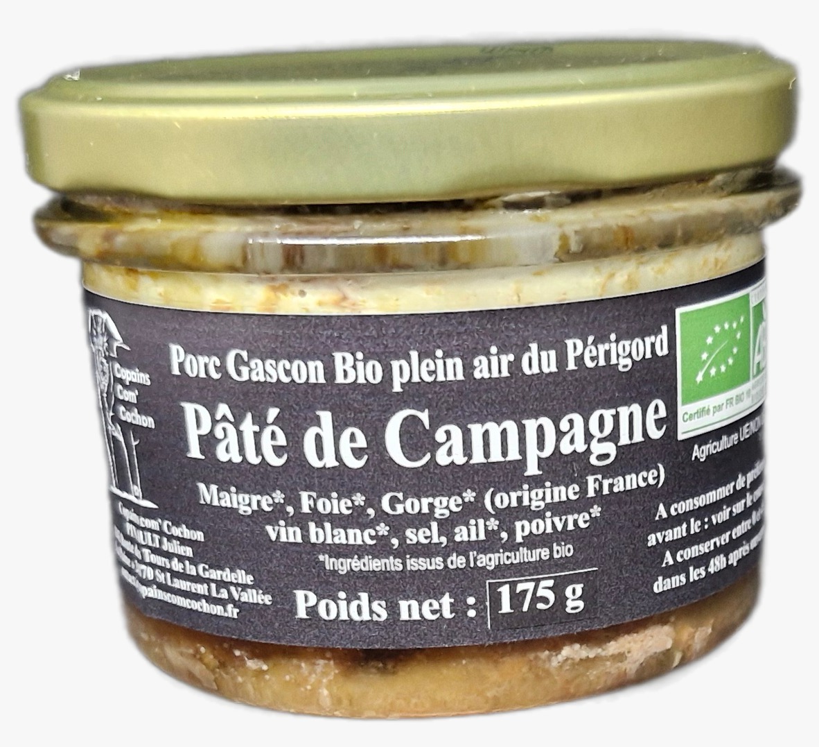 PÂTE DE CAMPAGNE PORC GASCON BIO - 175g