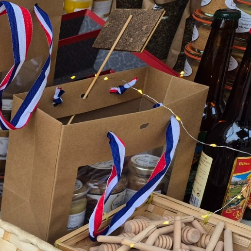 Sac kraft tricolore petit 20x10x17cm