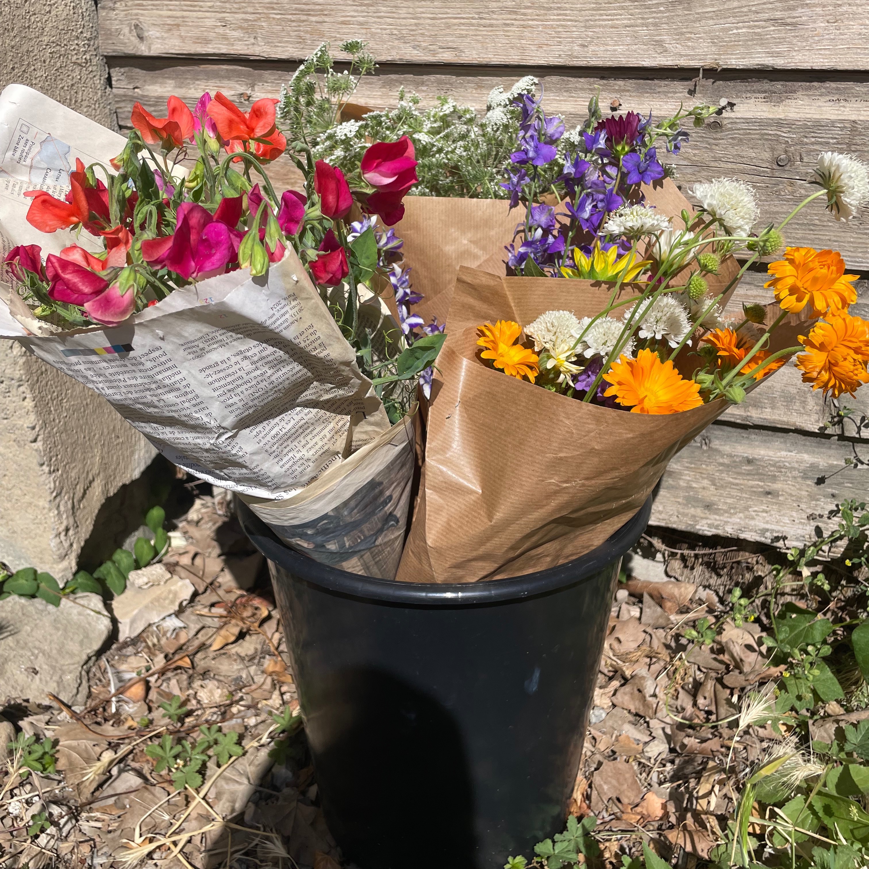 Seau fleuri