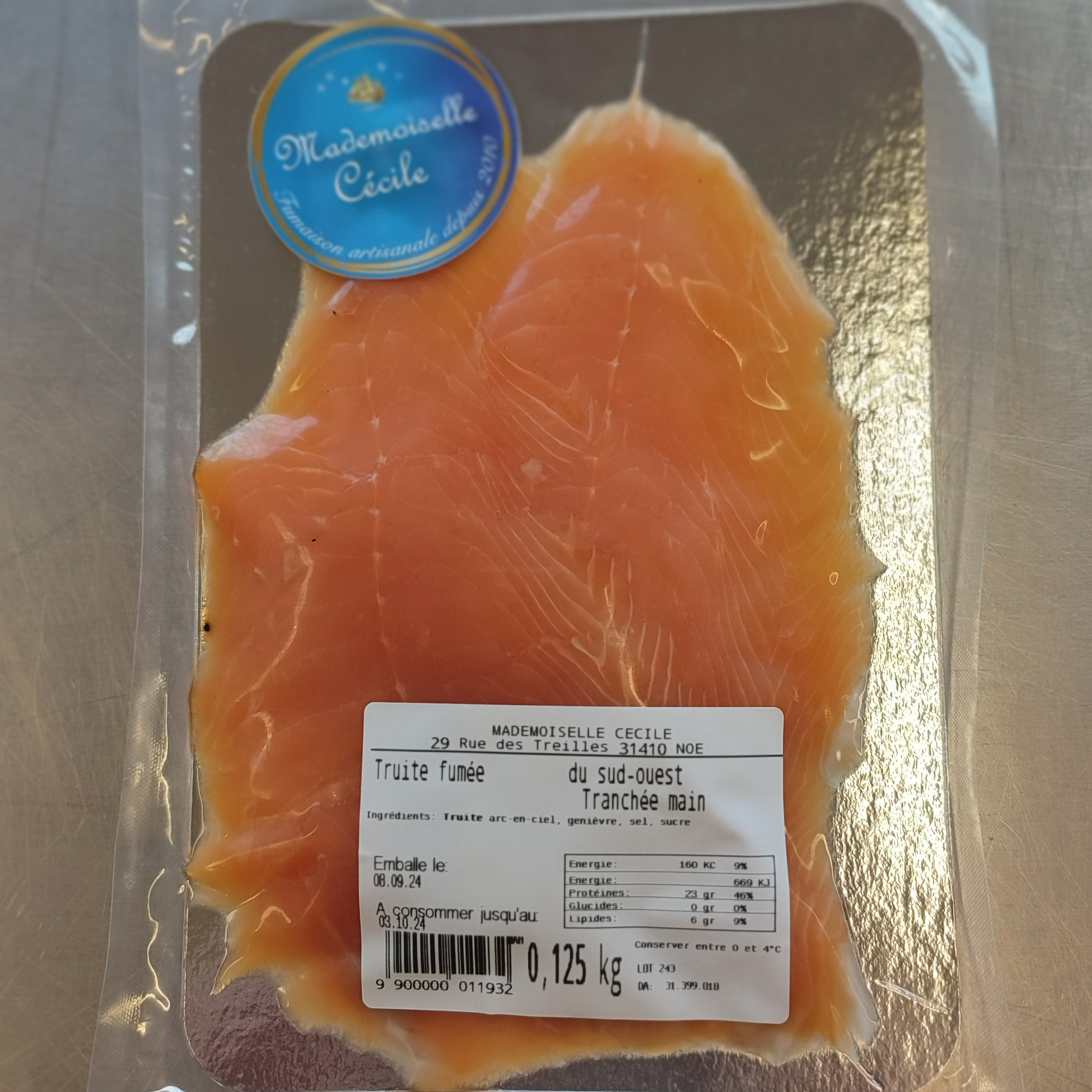 TRUITE fumée (125gr) France ou sud ouest