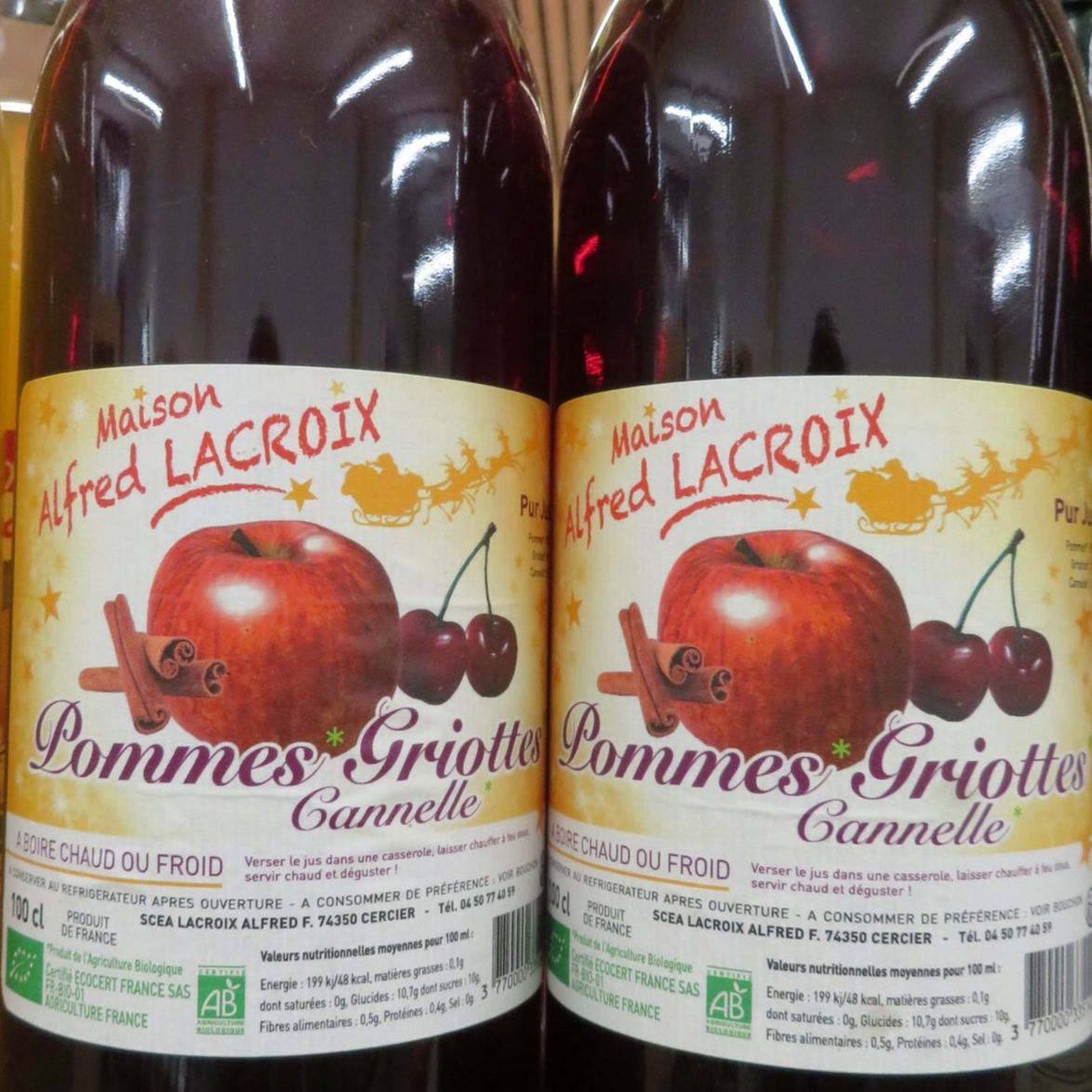 Jus de pomme-griotte-cannelle Bio