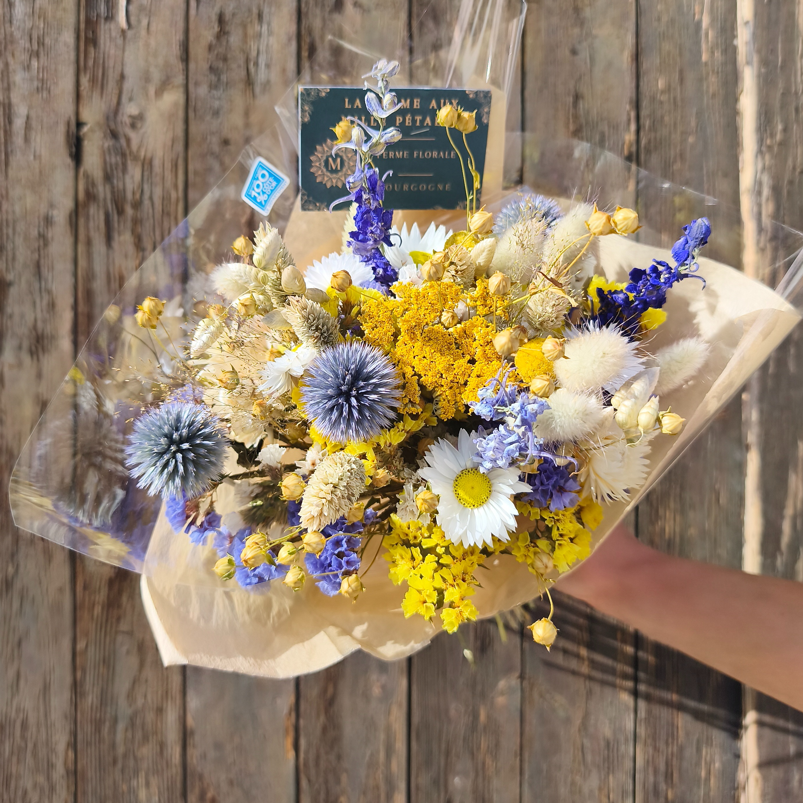 Bouquet sec - "Nuit étoilée" - Tons jaunes et bleus