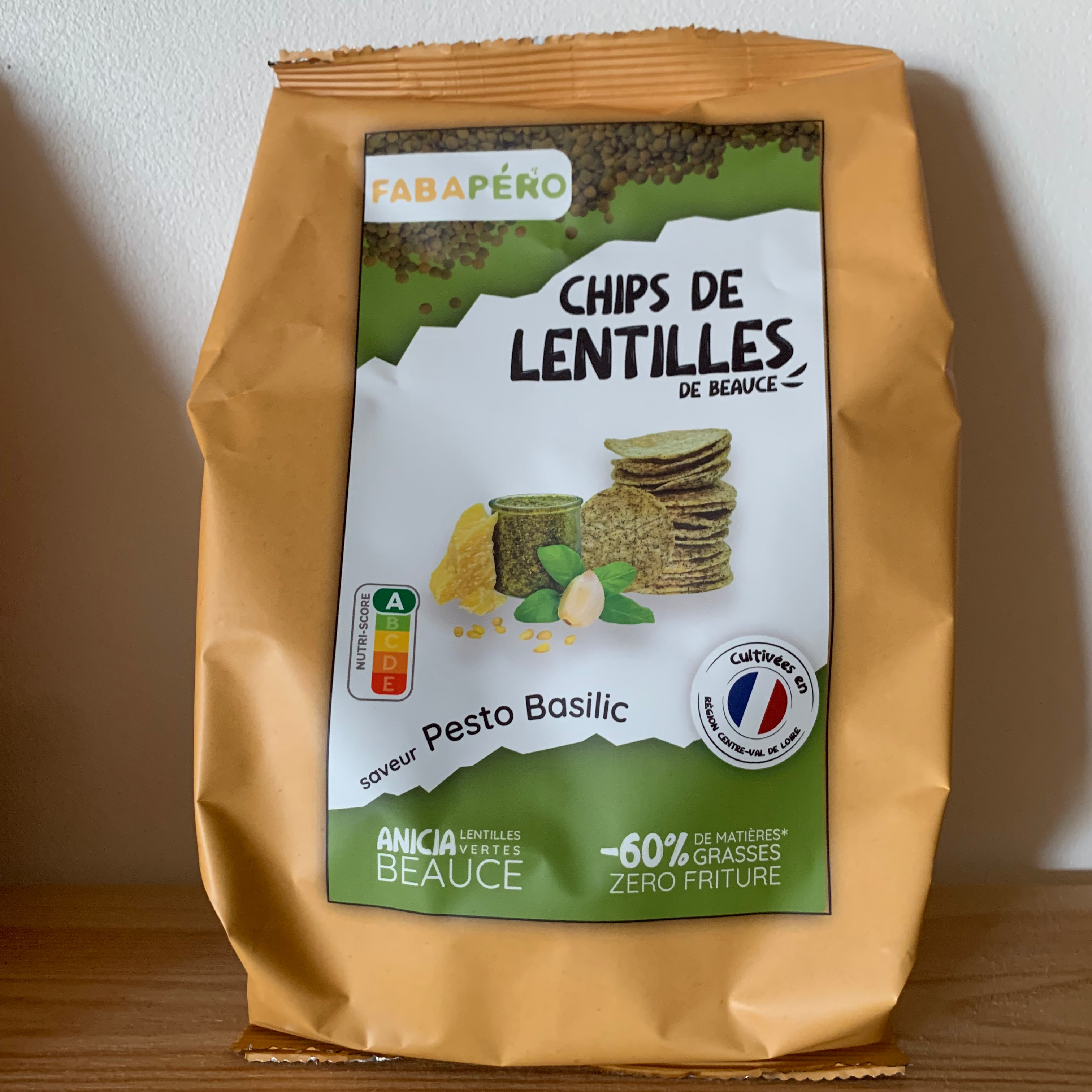 CHIPS DE LENTILLES AU PESTO