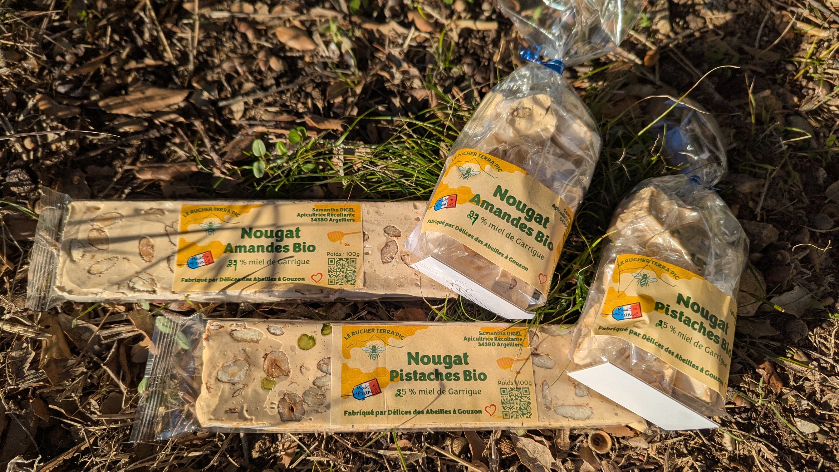 Barre Nougat Pistache au Miel de Garrigue - 100g