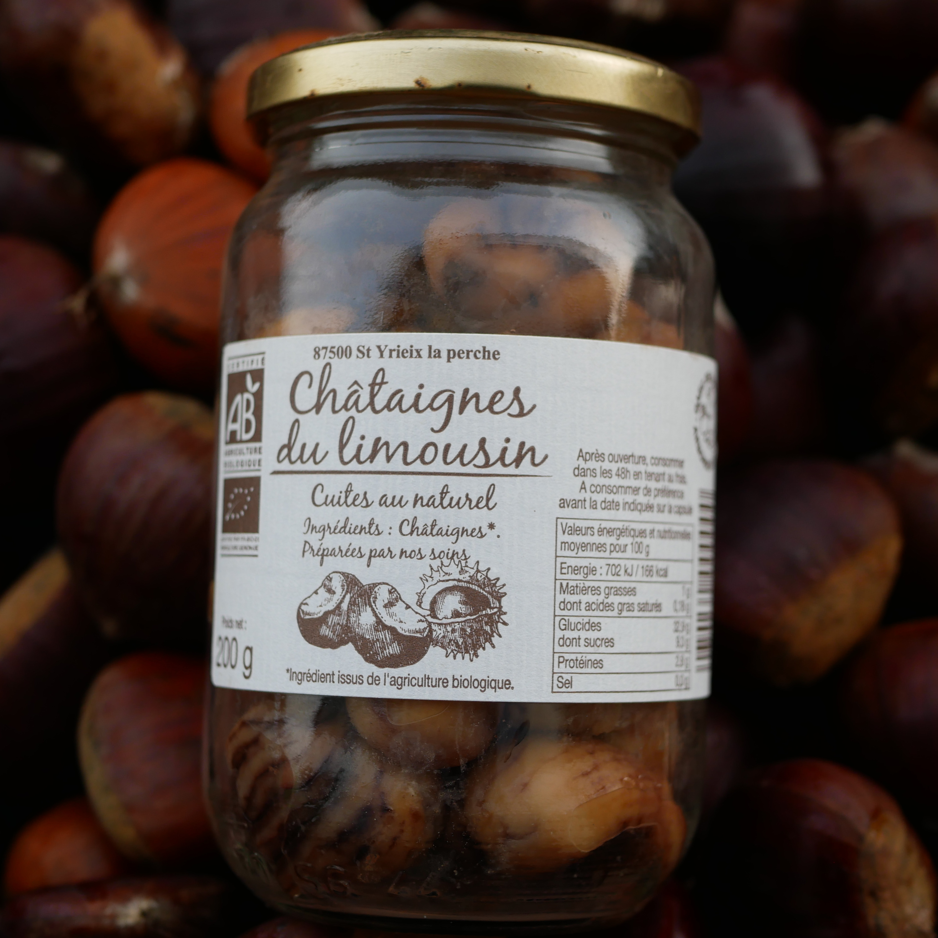 Chataignes cuites 200g Bio et demeter