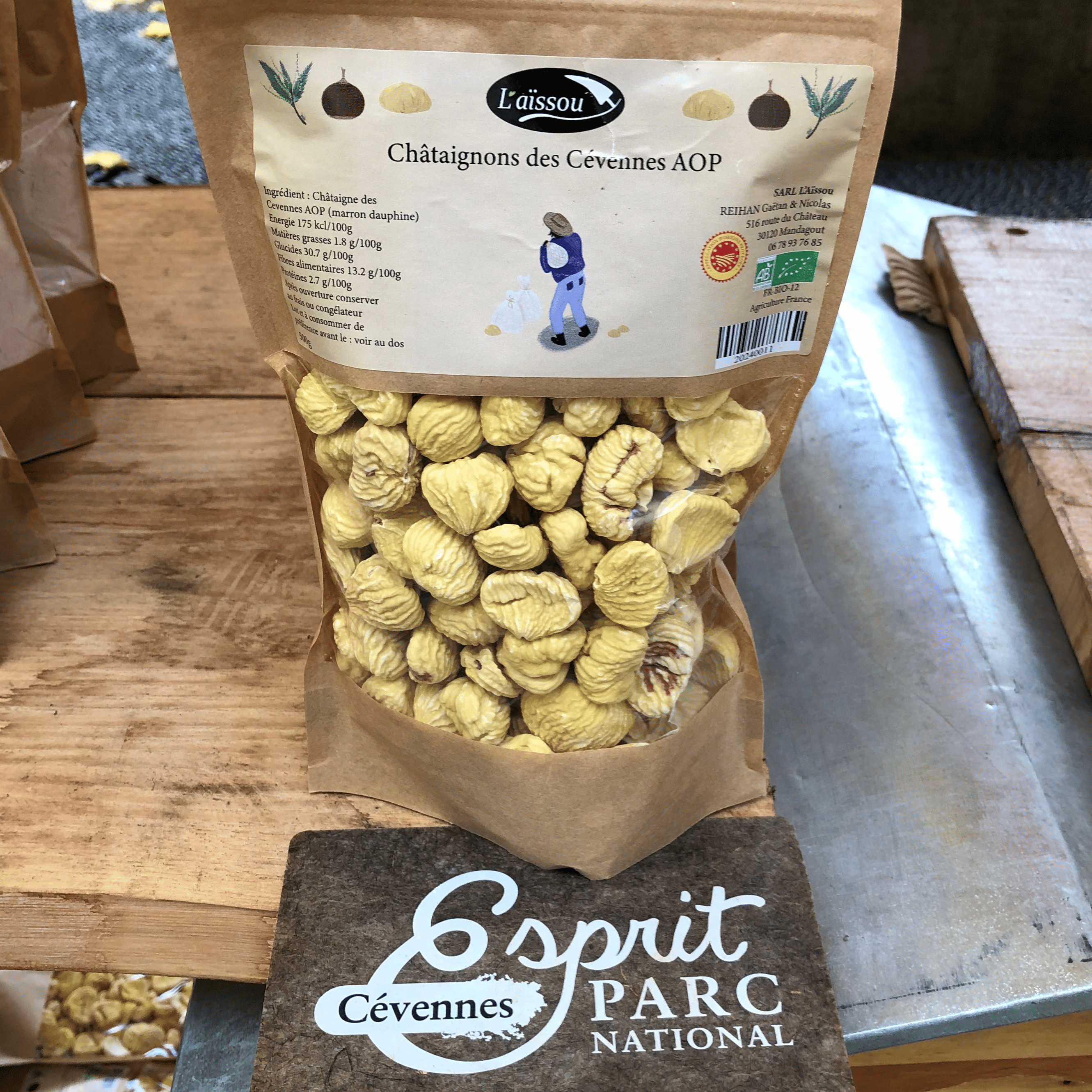 Châtaignes sèches des Cévennes AOP - BIO - 500g