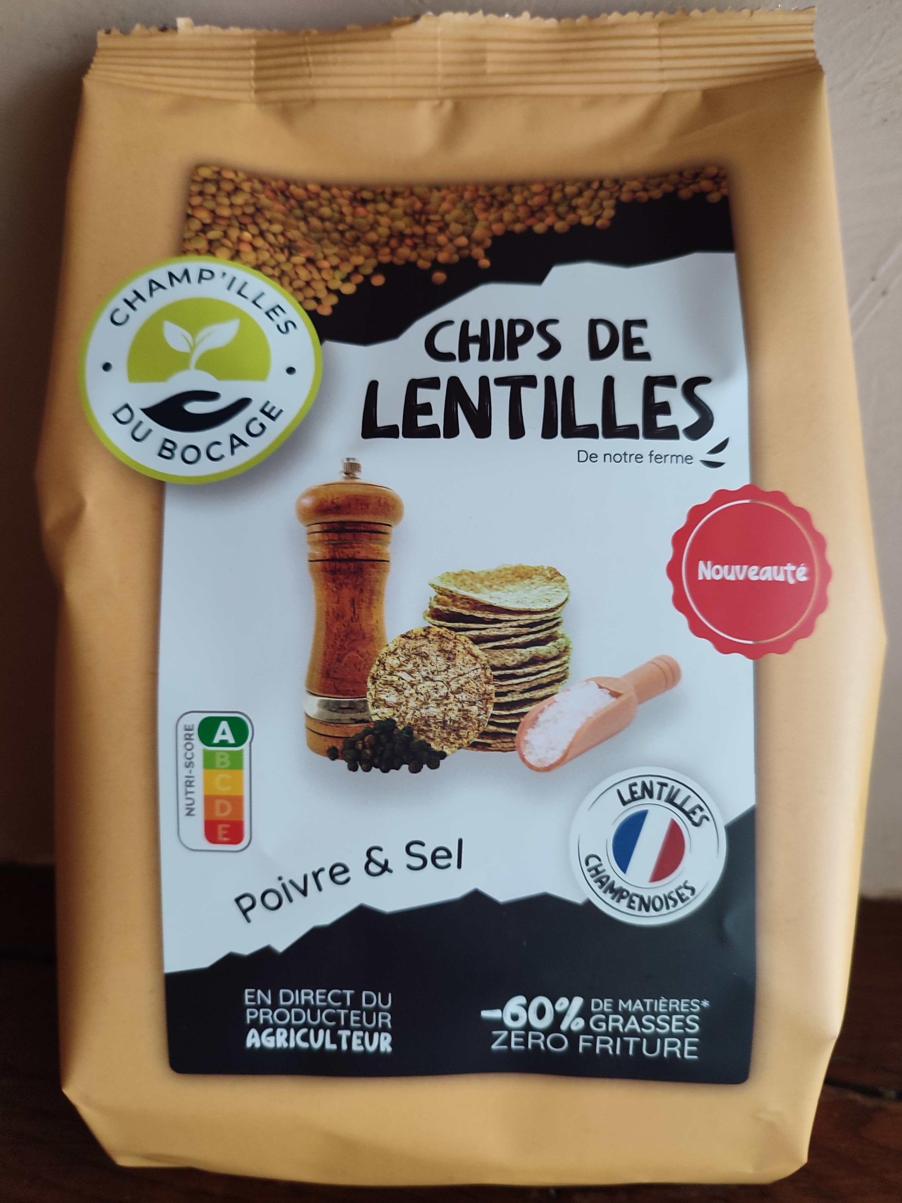 Chips de lentilles Poivre & Sel