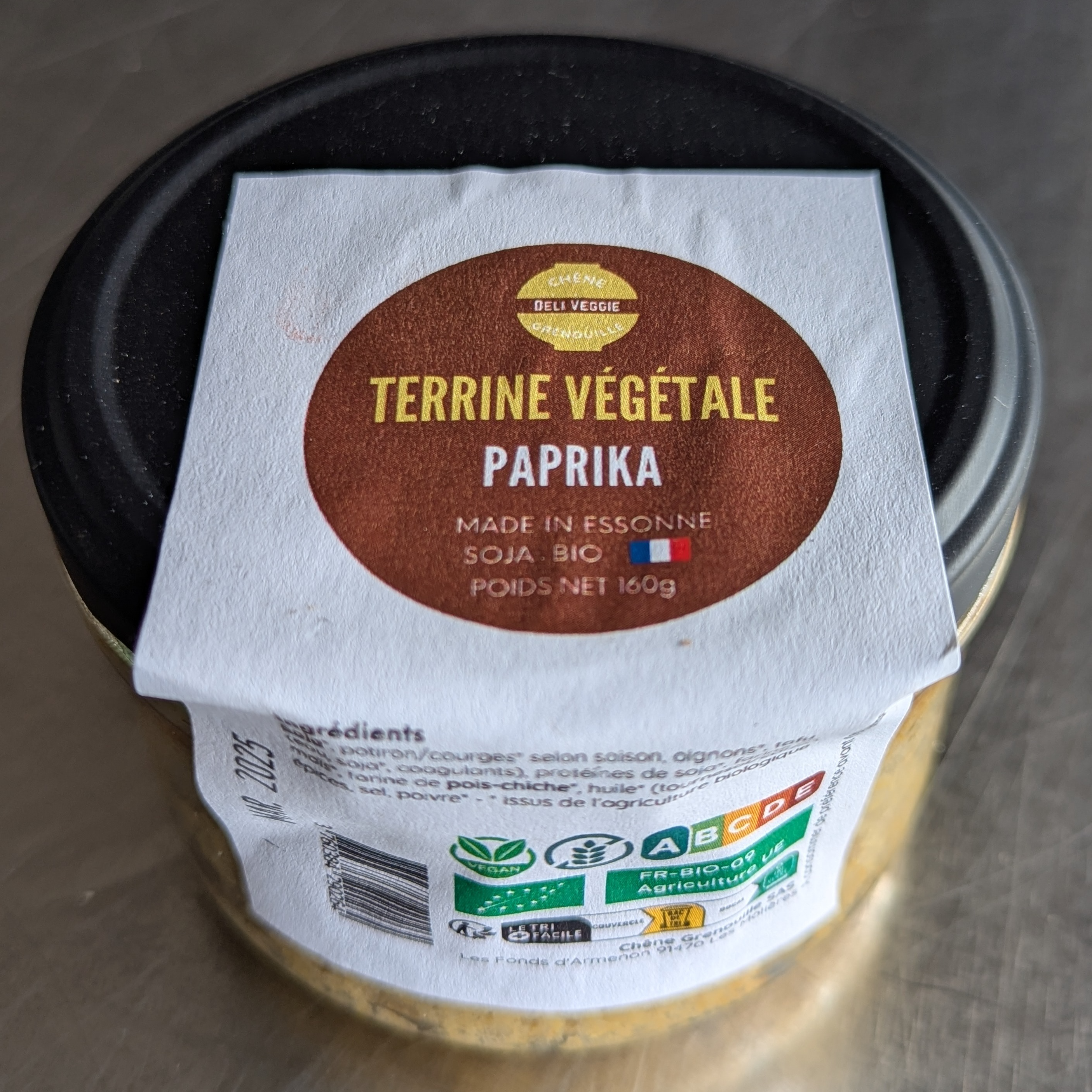 Terrine Végétale Paprika BIO - 160 G Net En Bocal - 160g
