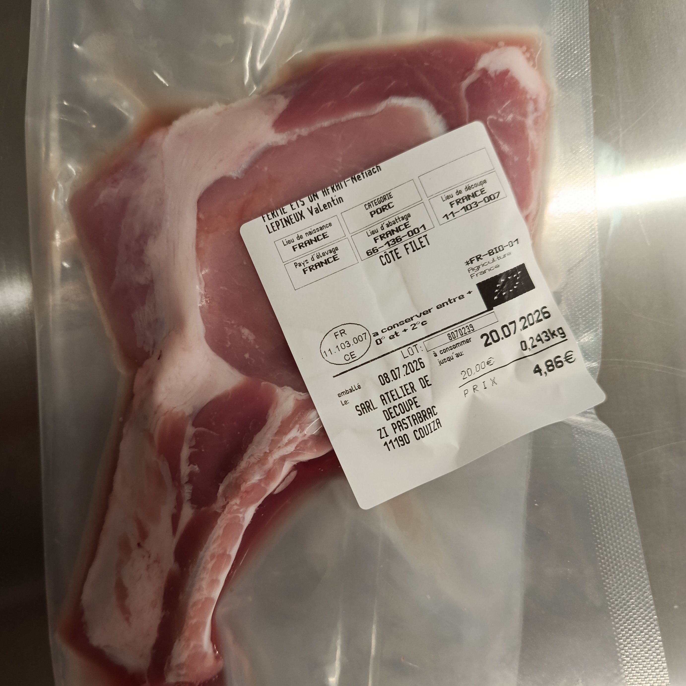 CÔTE FILET - AFRAM - 0,25kg