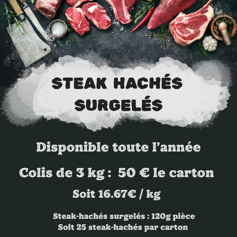 Colis de Steak-Hachés Surgelés - 3kg