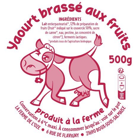 Yaourt Fraise Brassé 500g