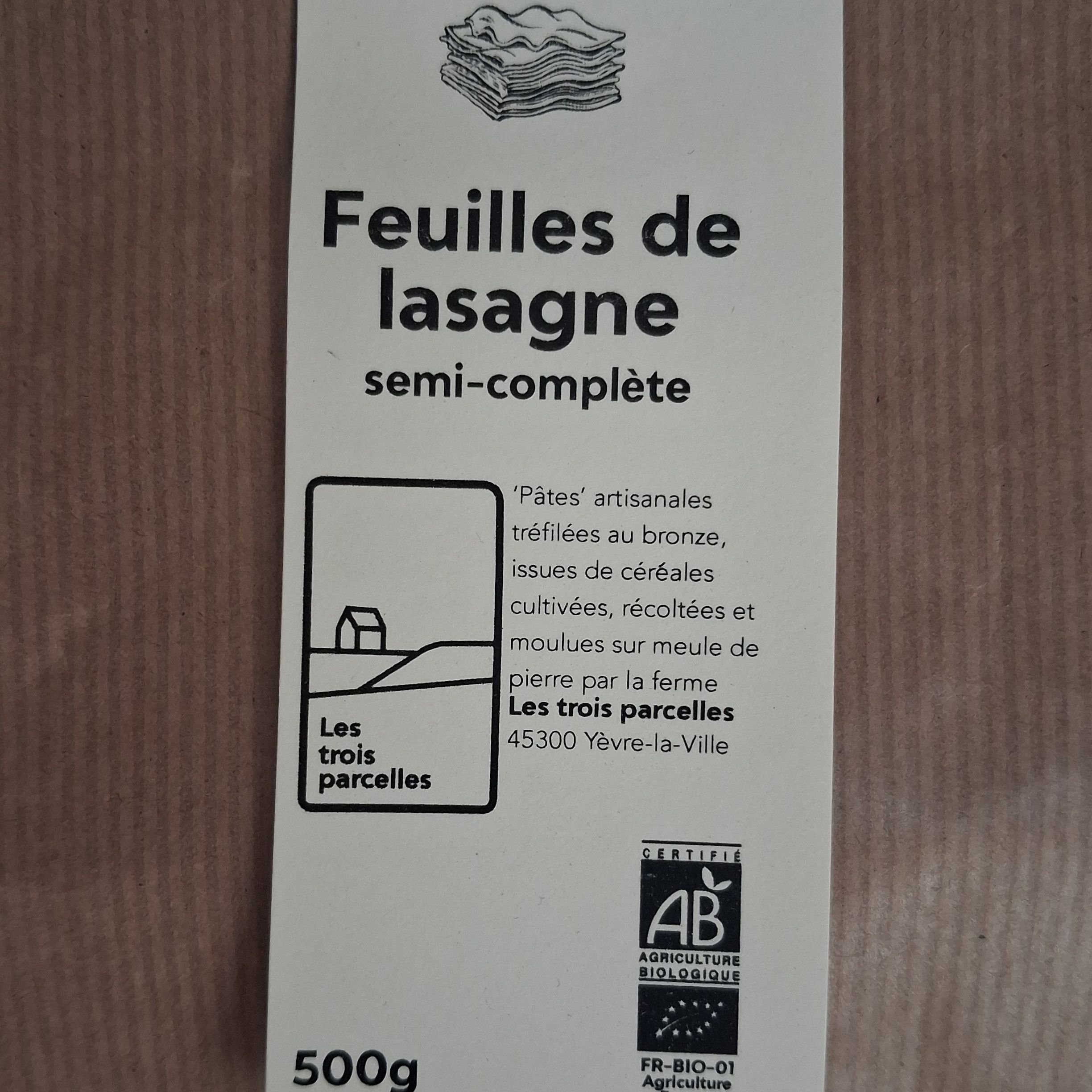 Feuilles de lasagne - 500g