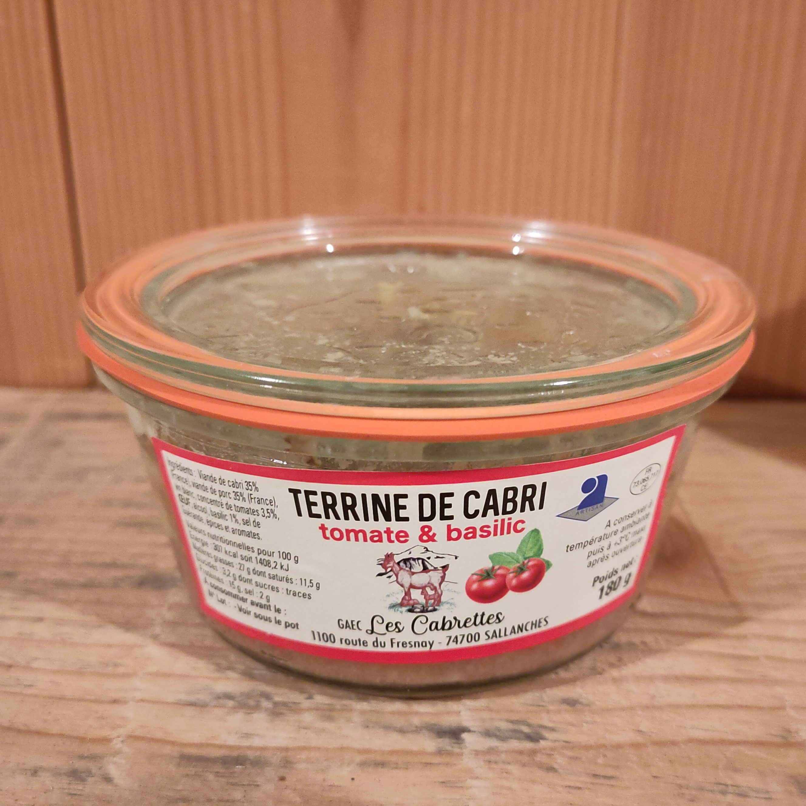 Terrine de chevreau Tomate basilic - 500g