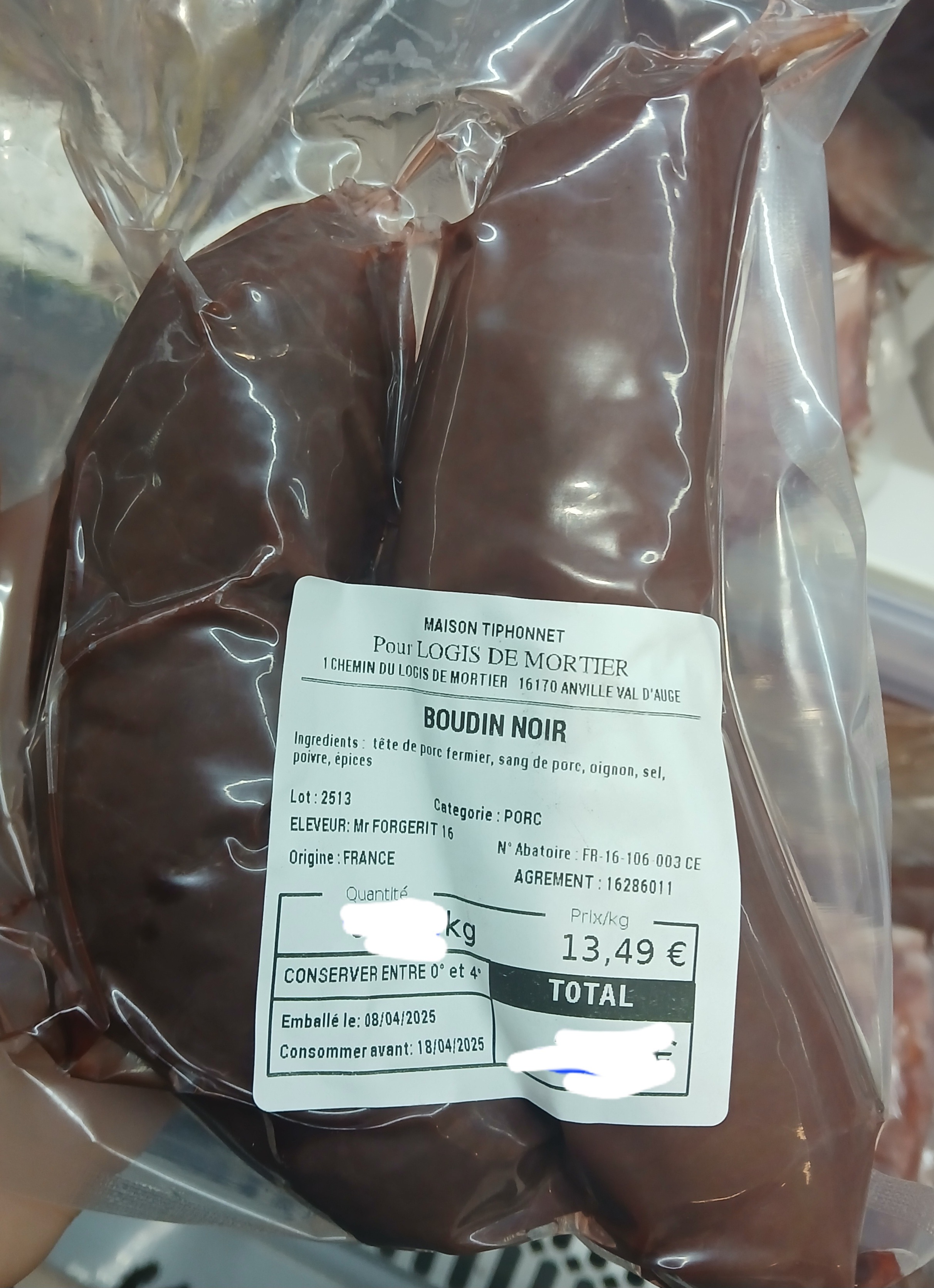 Boudin Noir oignons X2 - 270g