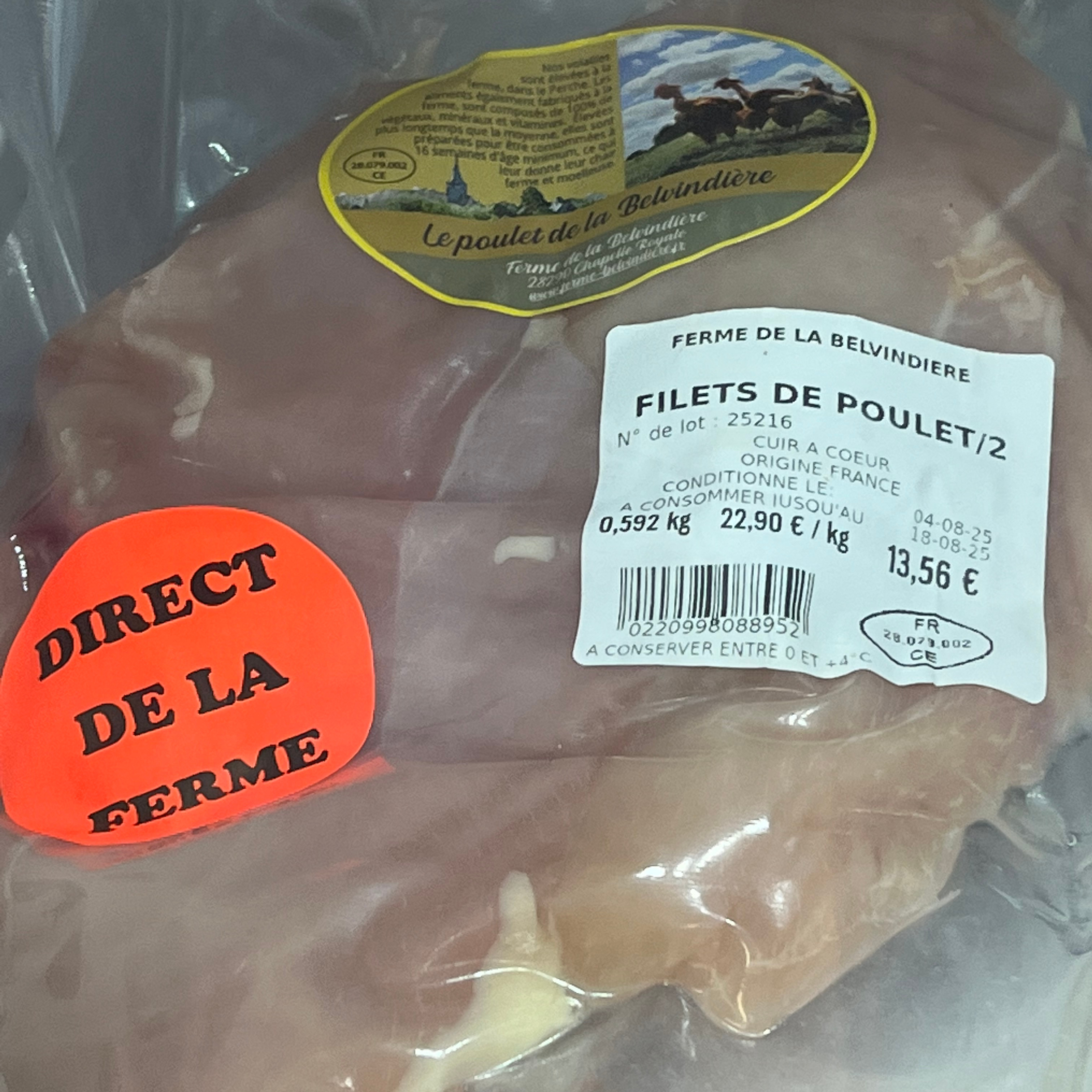 Filets de poulet fermier - 0,6kg