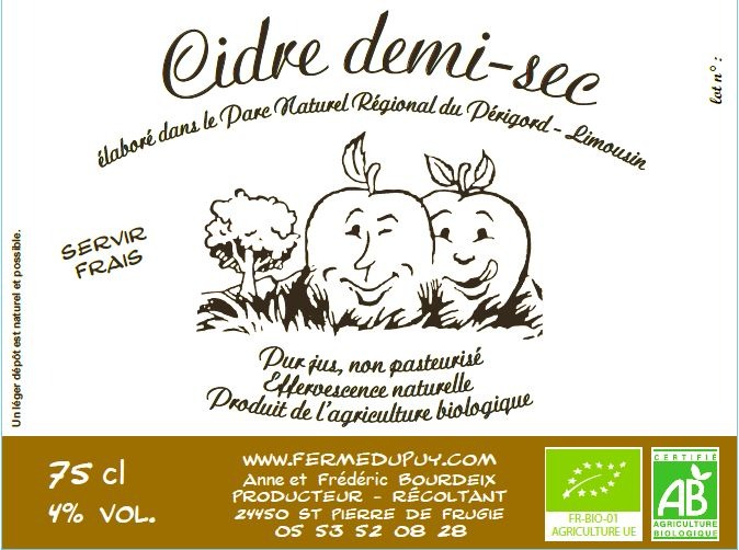 carton de 6 bouteilles de cidre demi-sec 75 cl - 9kg