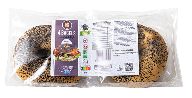 Bagels Montréal style pavot x 4 - 280g
