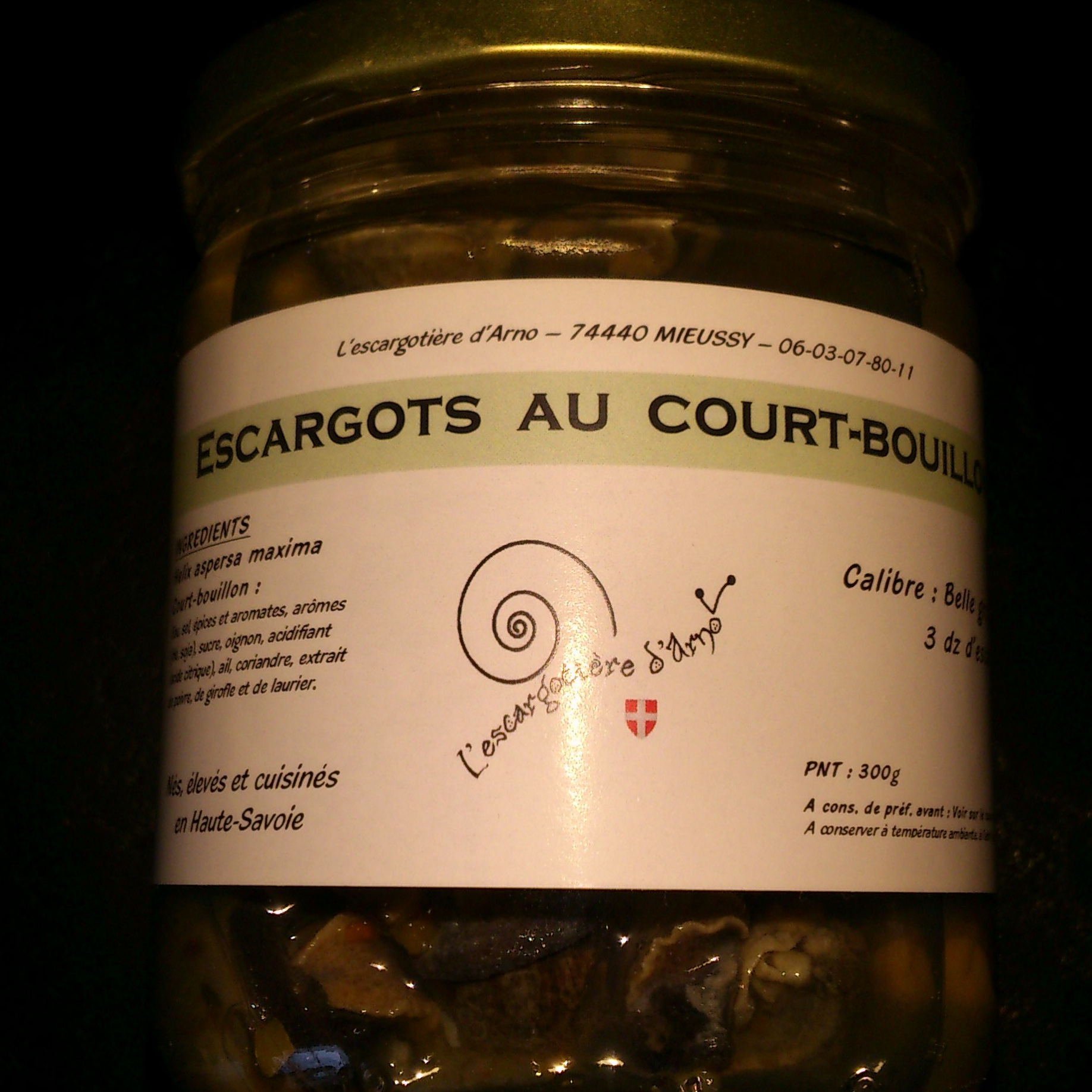 Escargots au Court Bouillon calibre "Belle Grosseur" 2 dz (24)
