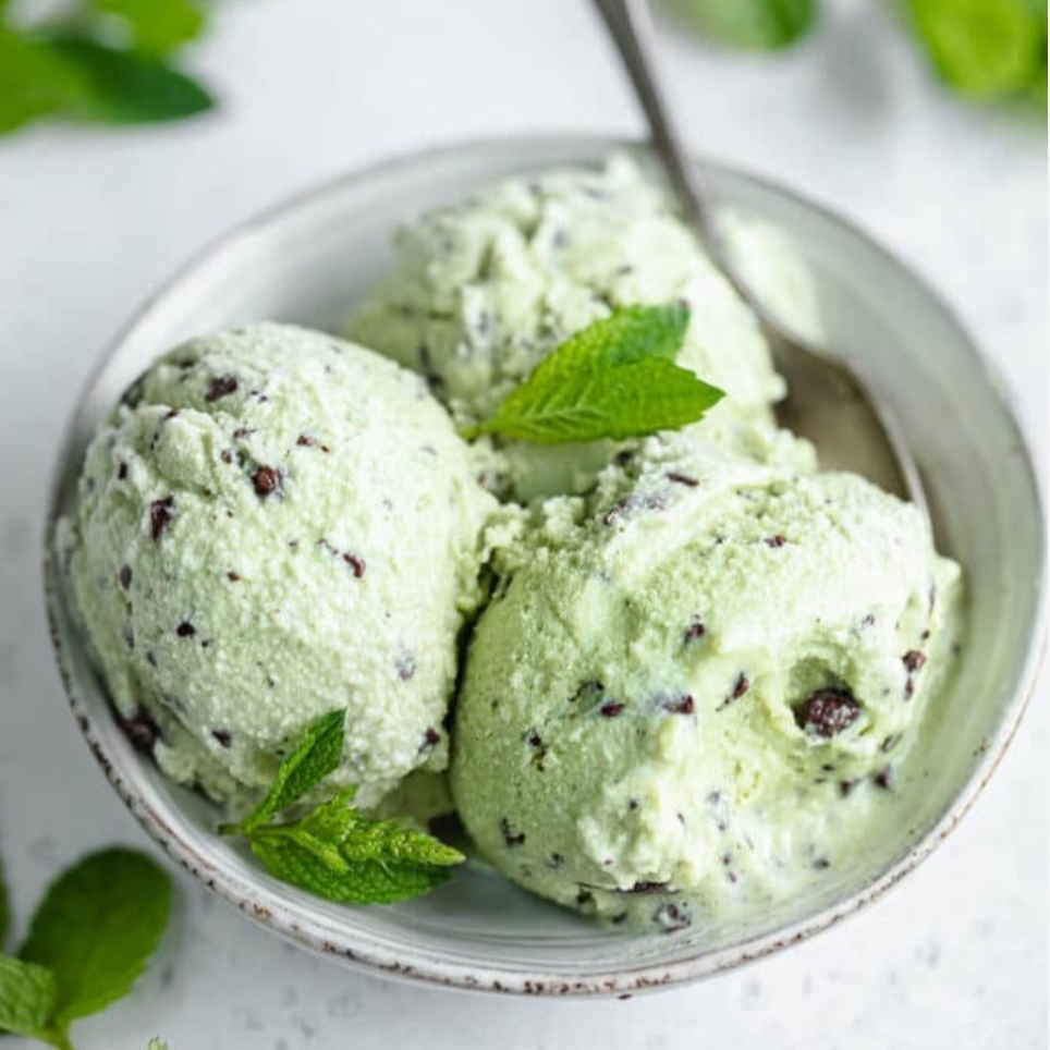 Glace au lait de bufflonne menthe chocolat 🍃pot de 1 litre