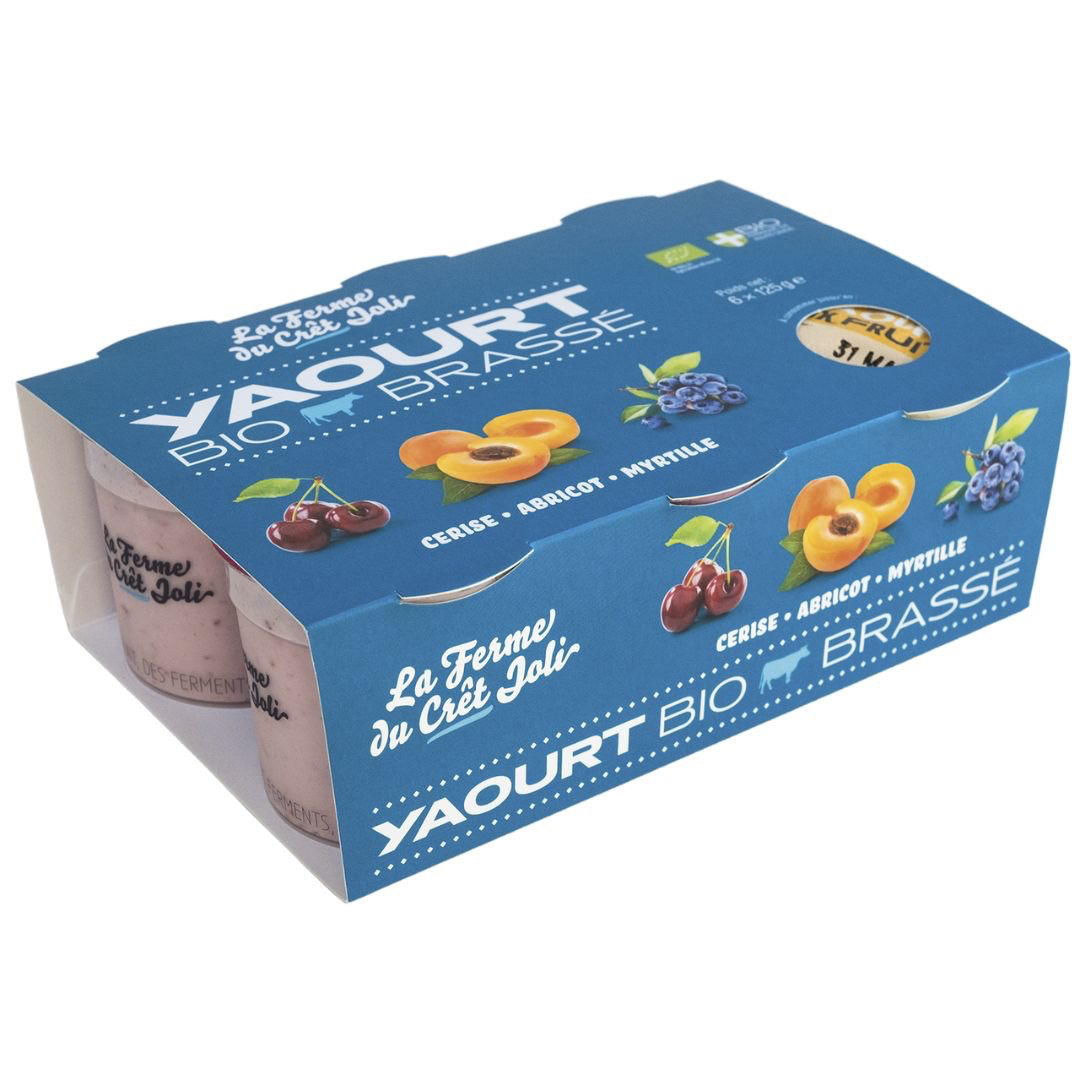 YAOURT x6 cerise-abricot-myrtille - 125g