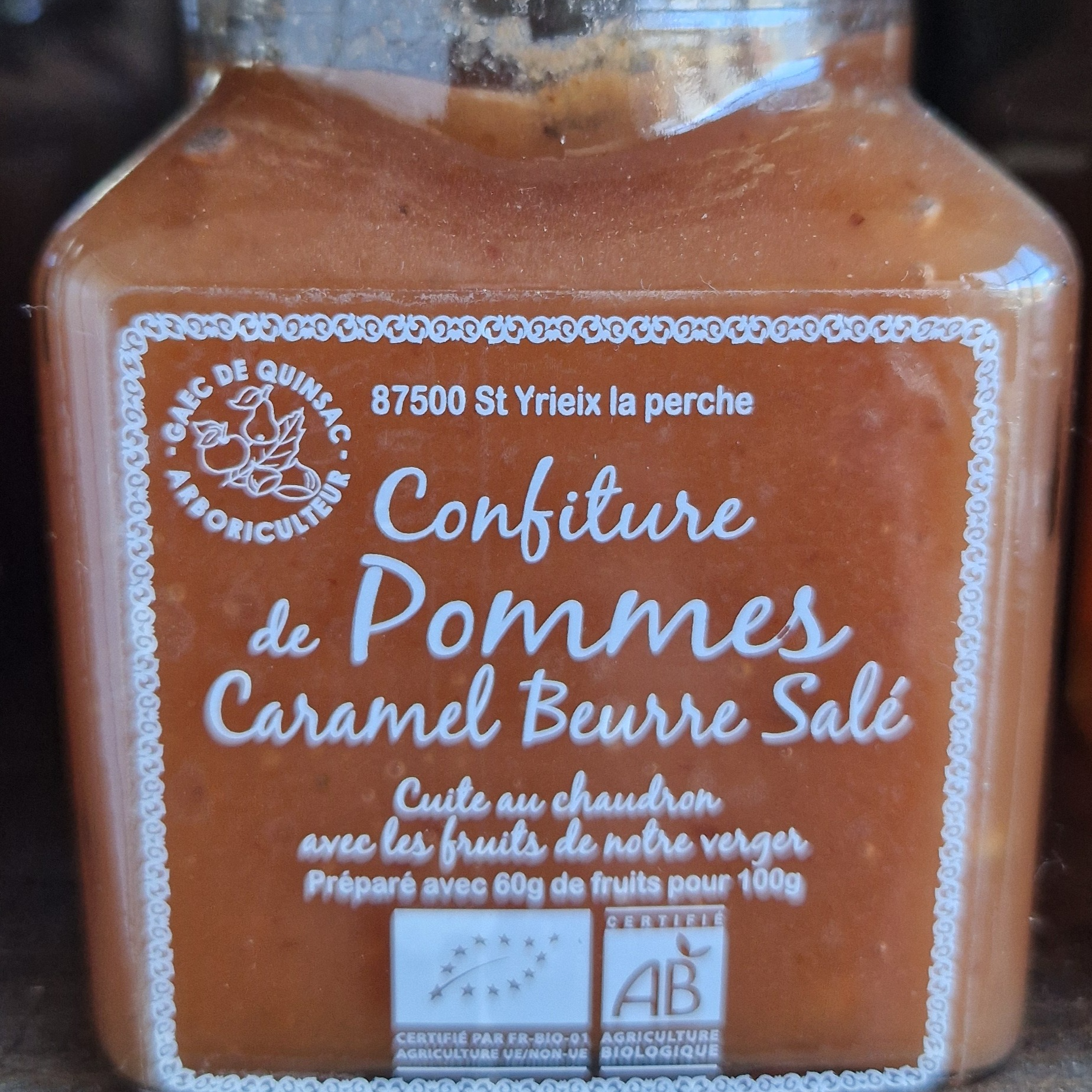 Confiture pomme caramel beurre salé Bio 330gr