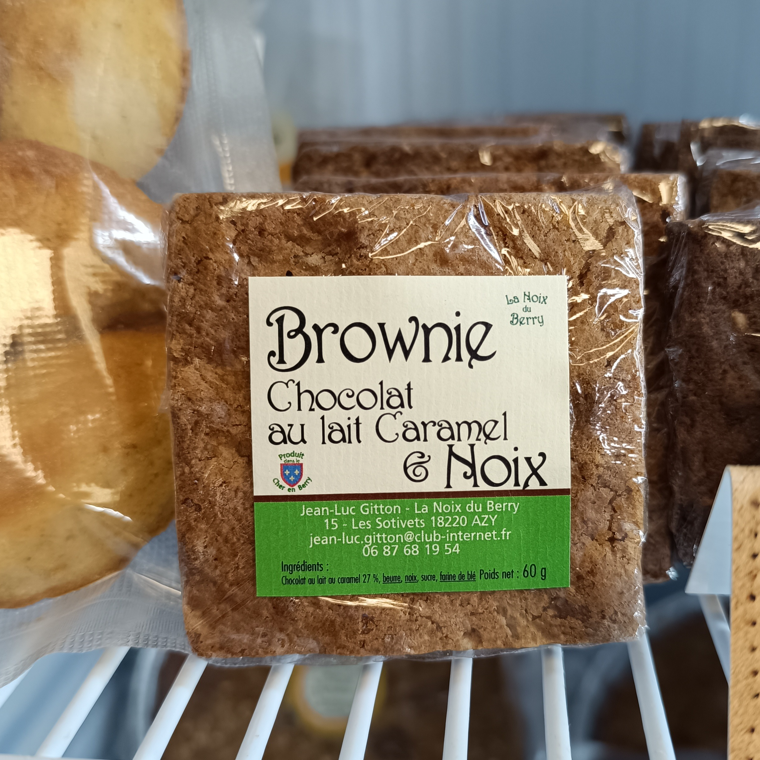 Brownie Chocolat au lait Caramel Noix 60g