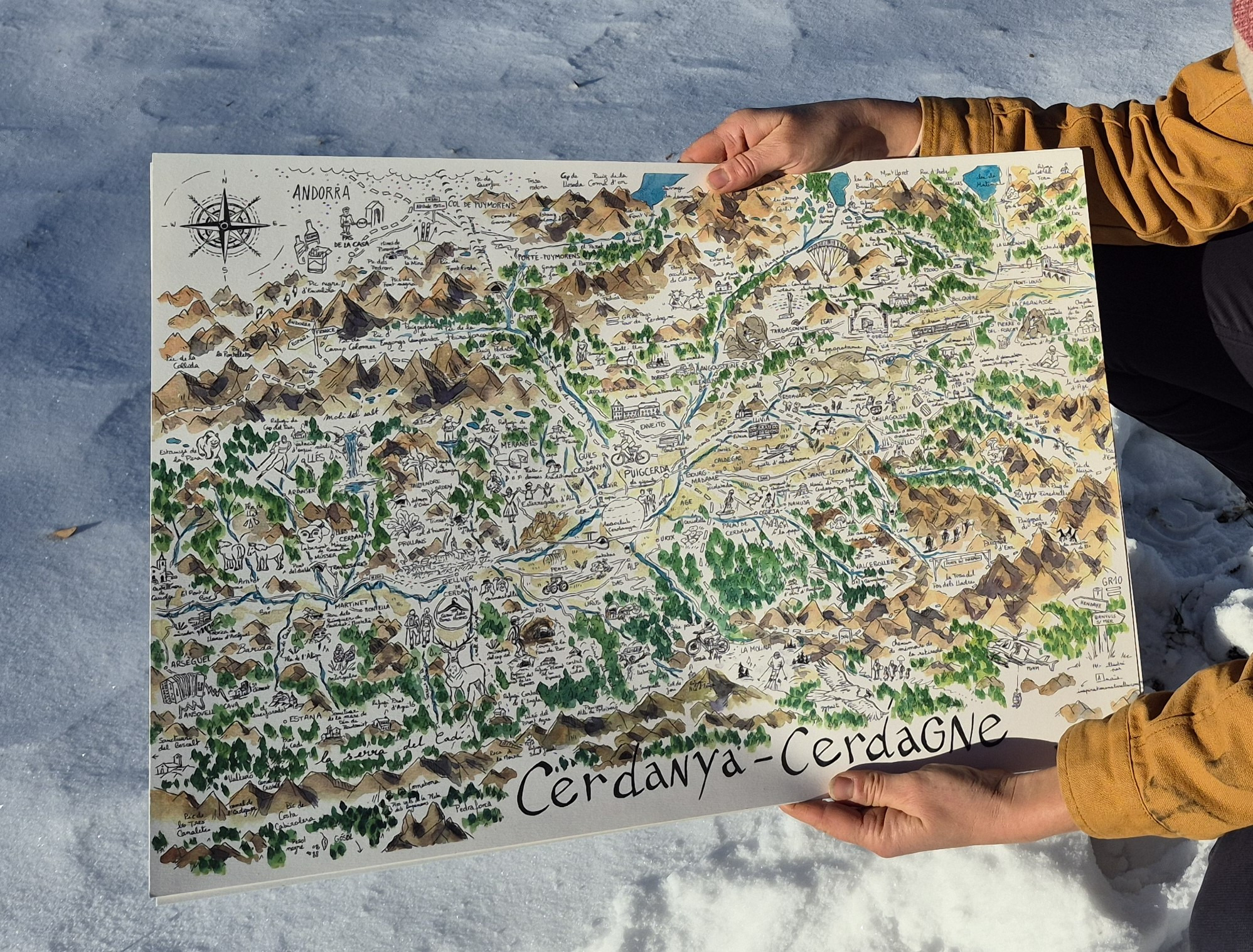 Carte de Cerdagne illustrée