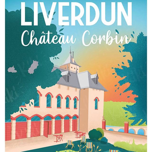 AFFICHE LIVERDUN "CHÂTEAU CORBIN"