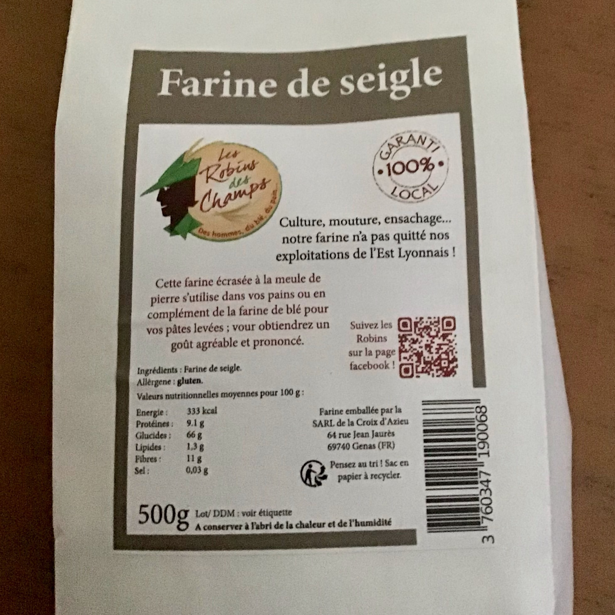 Farine De Seigle - 500g