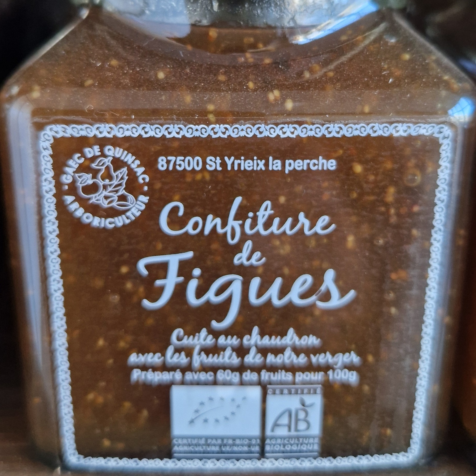 Confiture de figues Bio 330gr