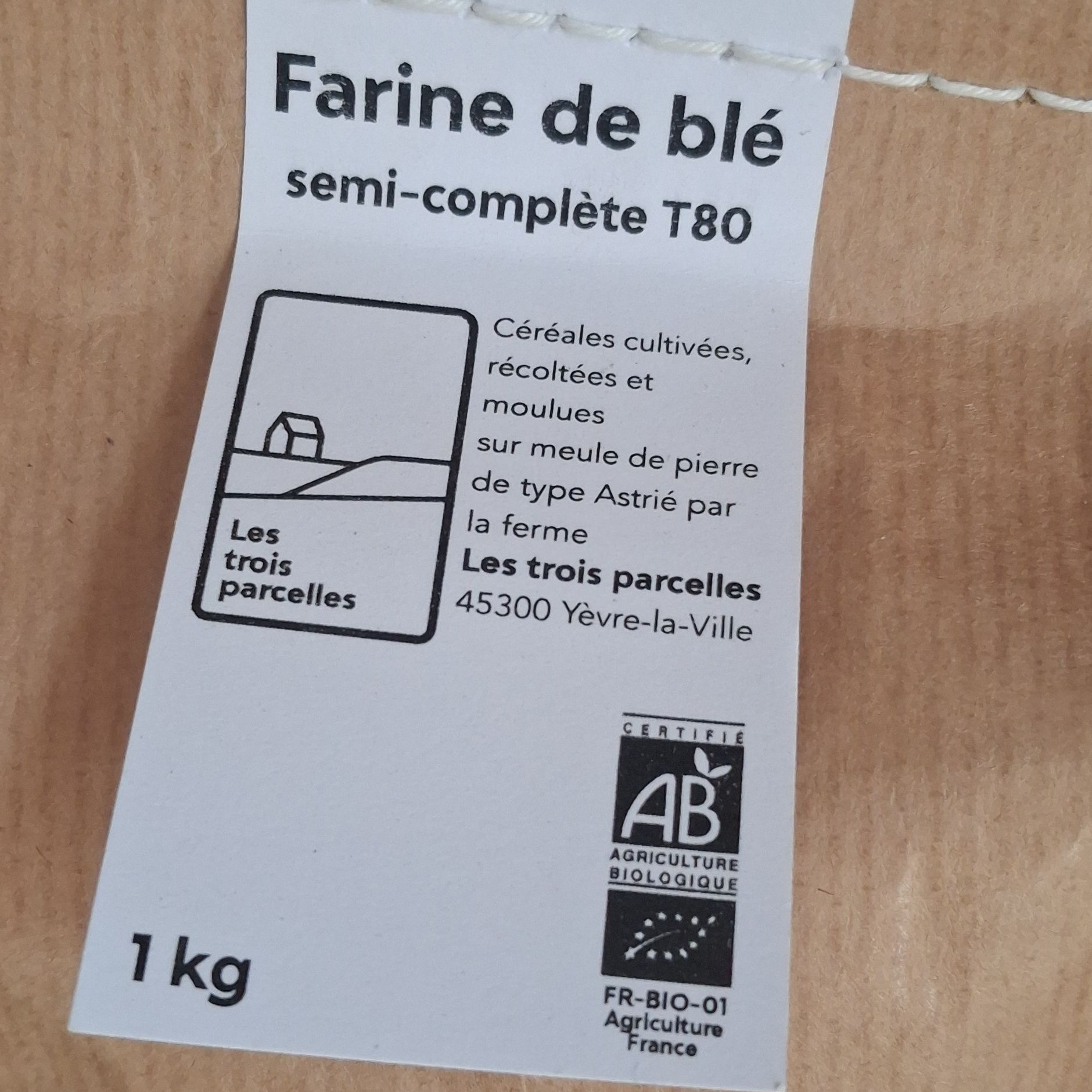 Farine de blé semis complète T80 - 1kg