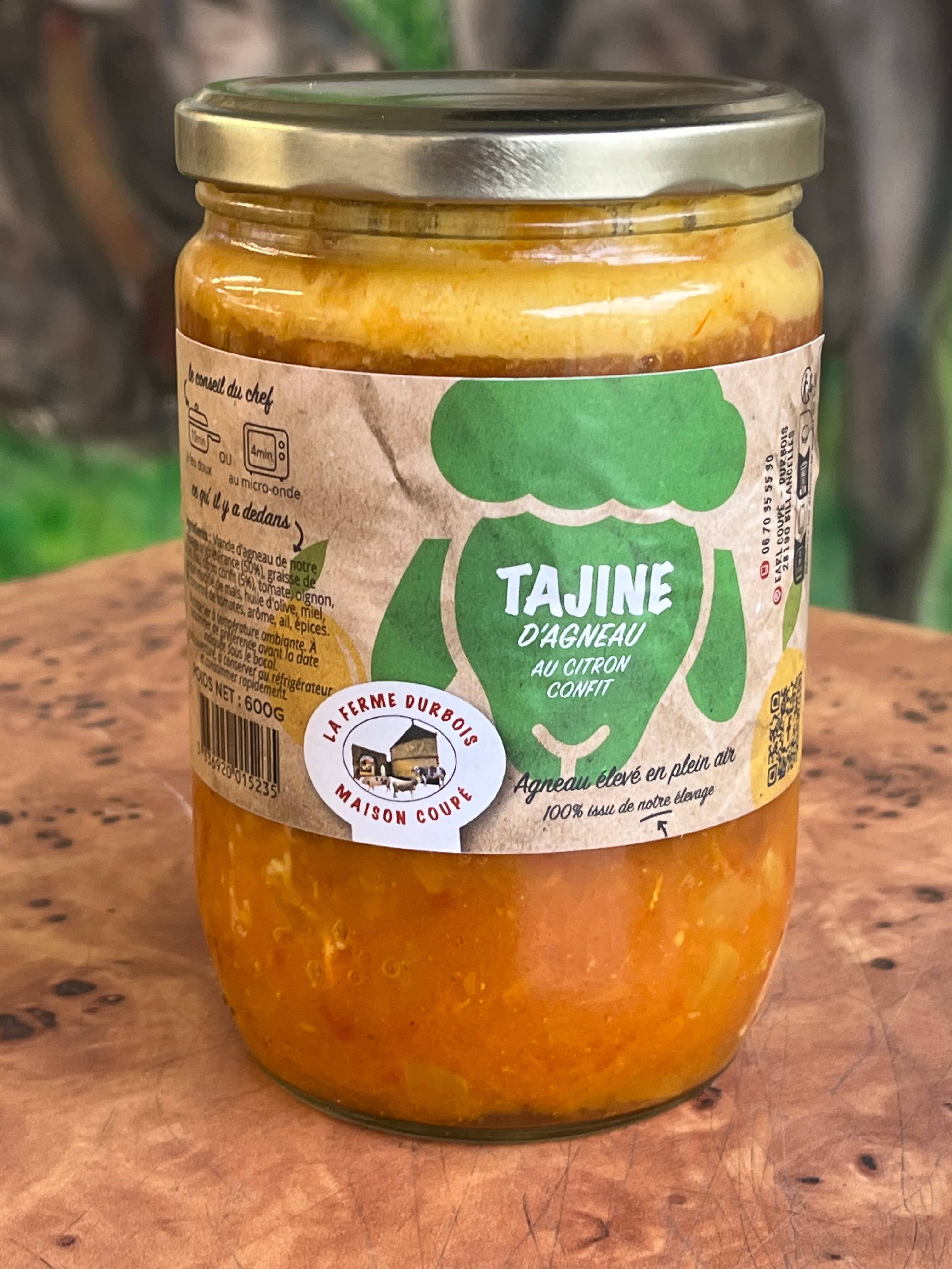 Tajine d'agneau  fermier  au citron confit | ferme durbois - 600g