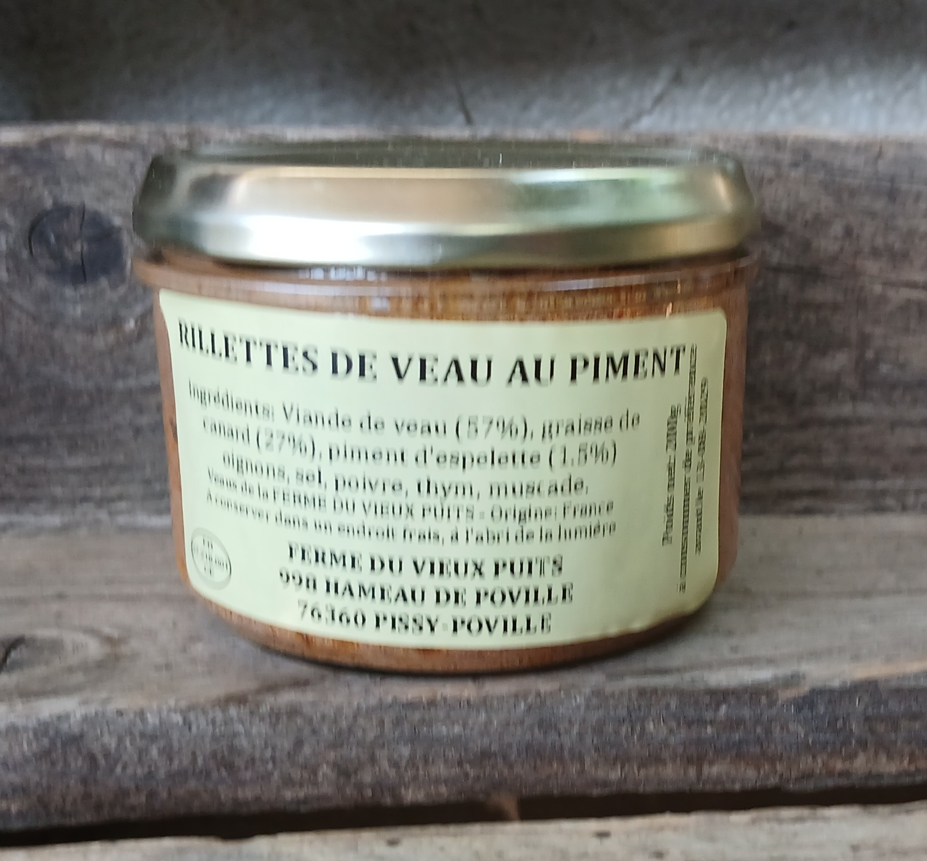 Rillettes de Veau au Piment Espelette - 200g